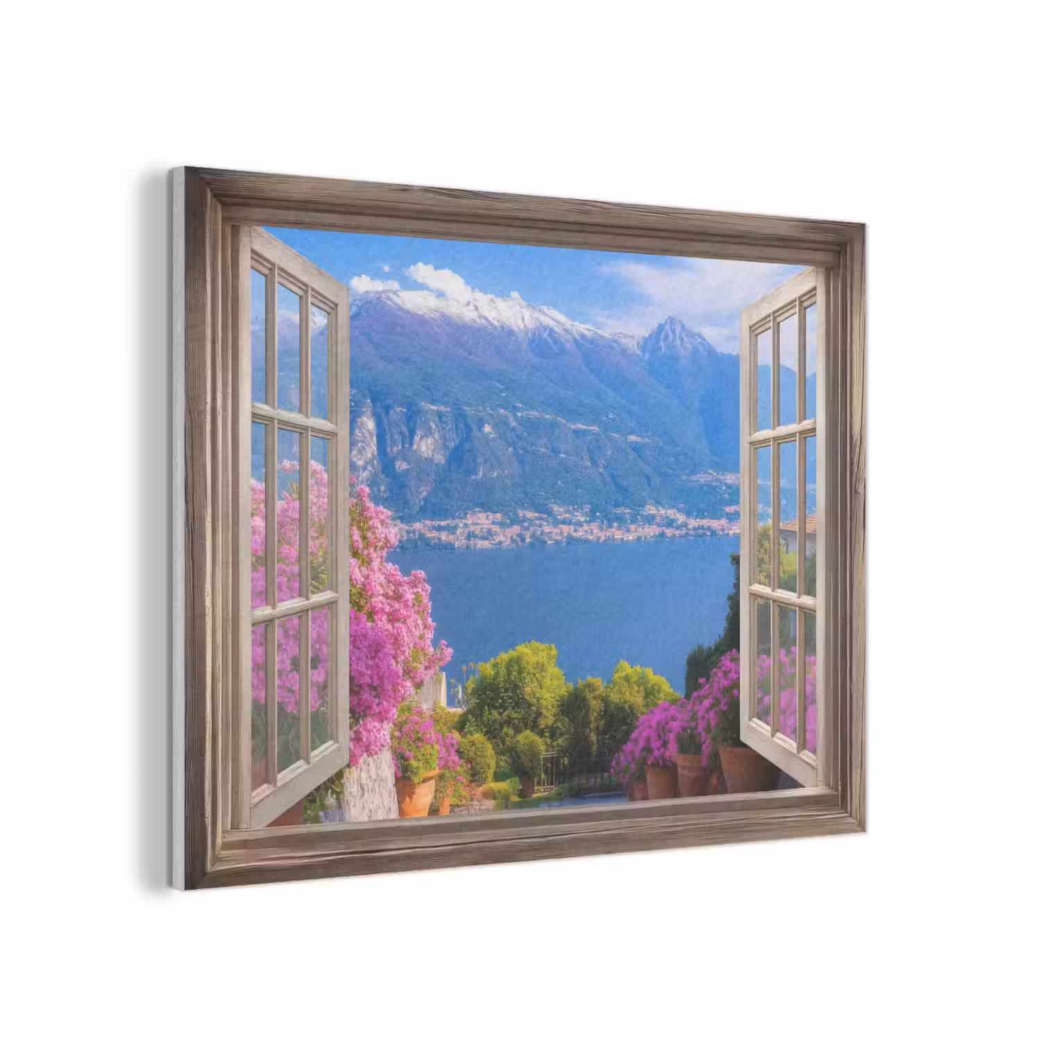 Doorkijk - Berg - Landschap - Uitzicht - Meer PET vilt klein -3d