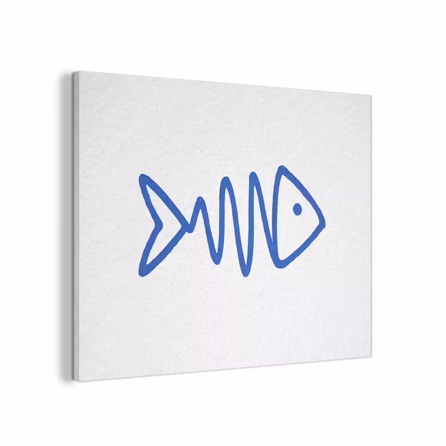 Vis - Minimalistisch - Blauw - Lijn PET vilt klein -3d