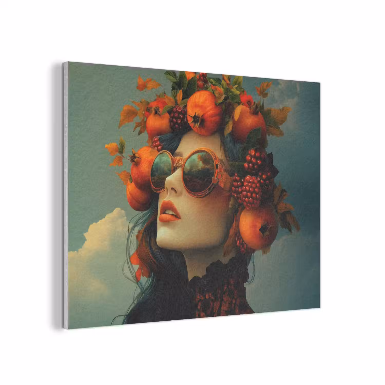 Vrouw - Granaatappel - Herfst - Zonnebril PET vilt klein -3d