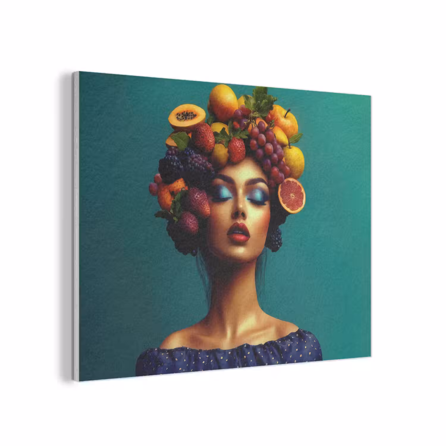 Vrouw - Hoodtooi - Tropisch - Fruit - Druiven PET vilt klein -3d