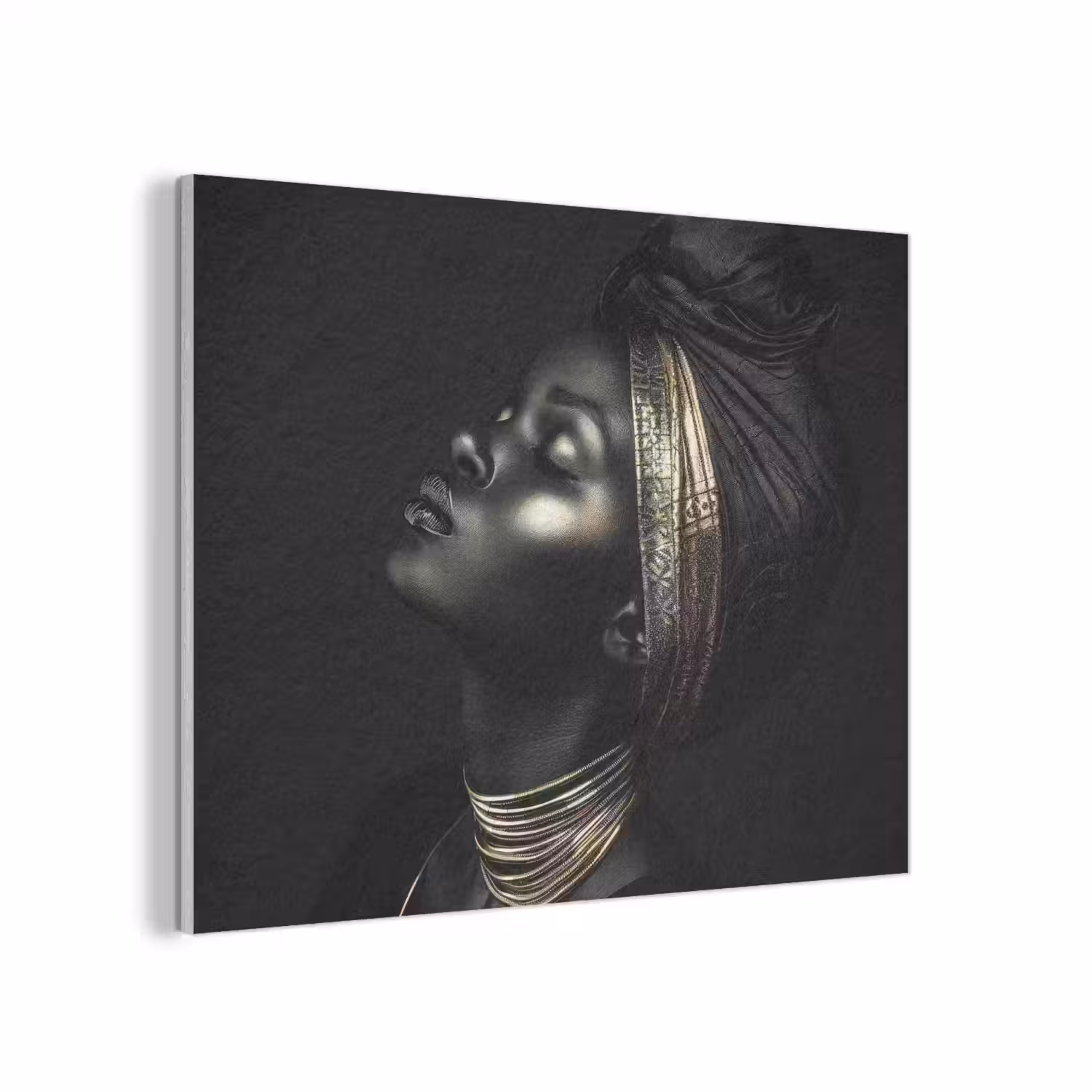 Vrouw - Zwart - Goud - Sieraden PET vilt klein -3d