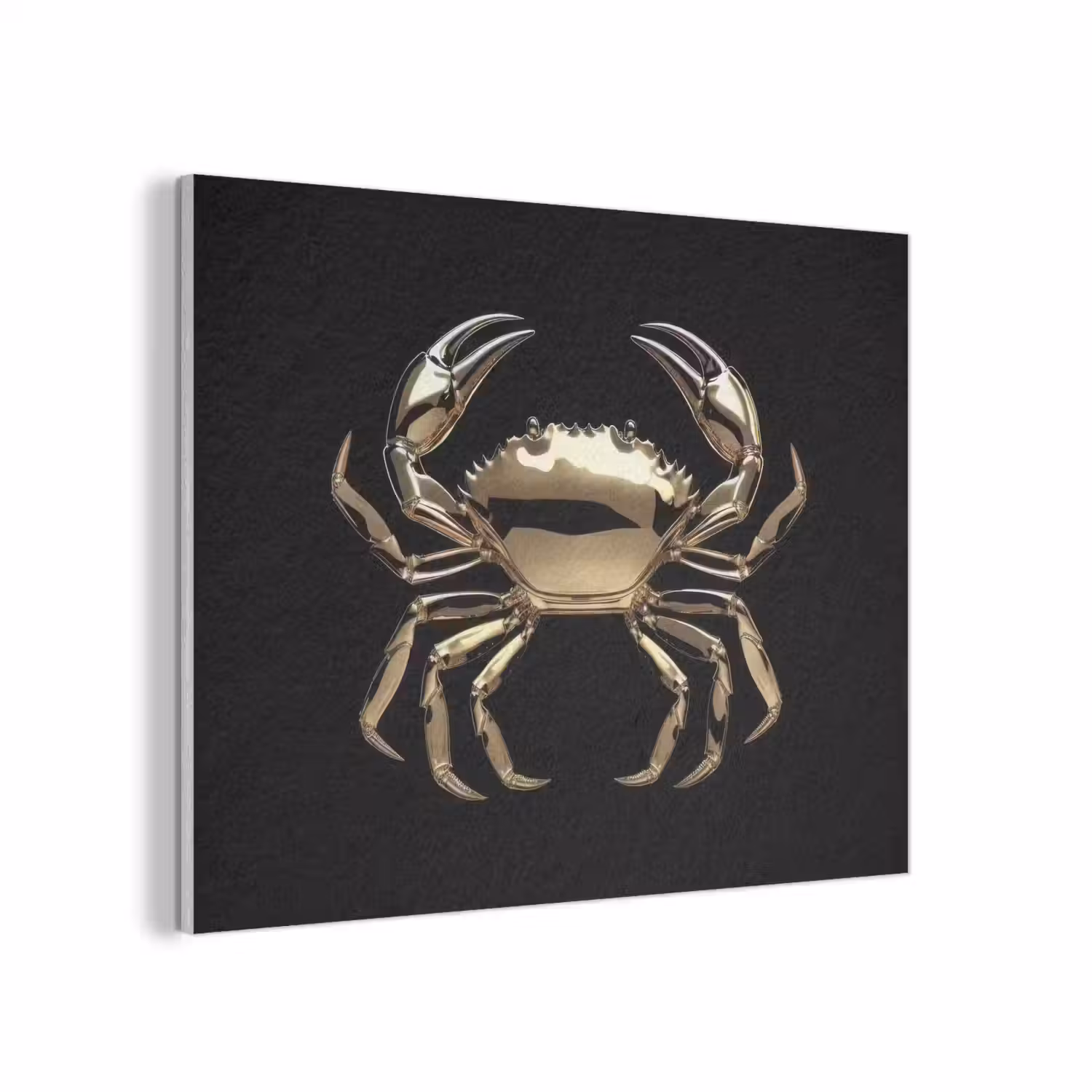 Goud - Krab - Dieren - Zwart PET vilt klein -3d