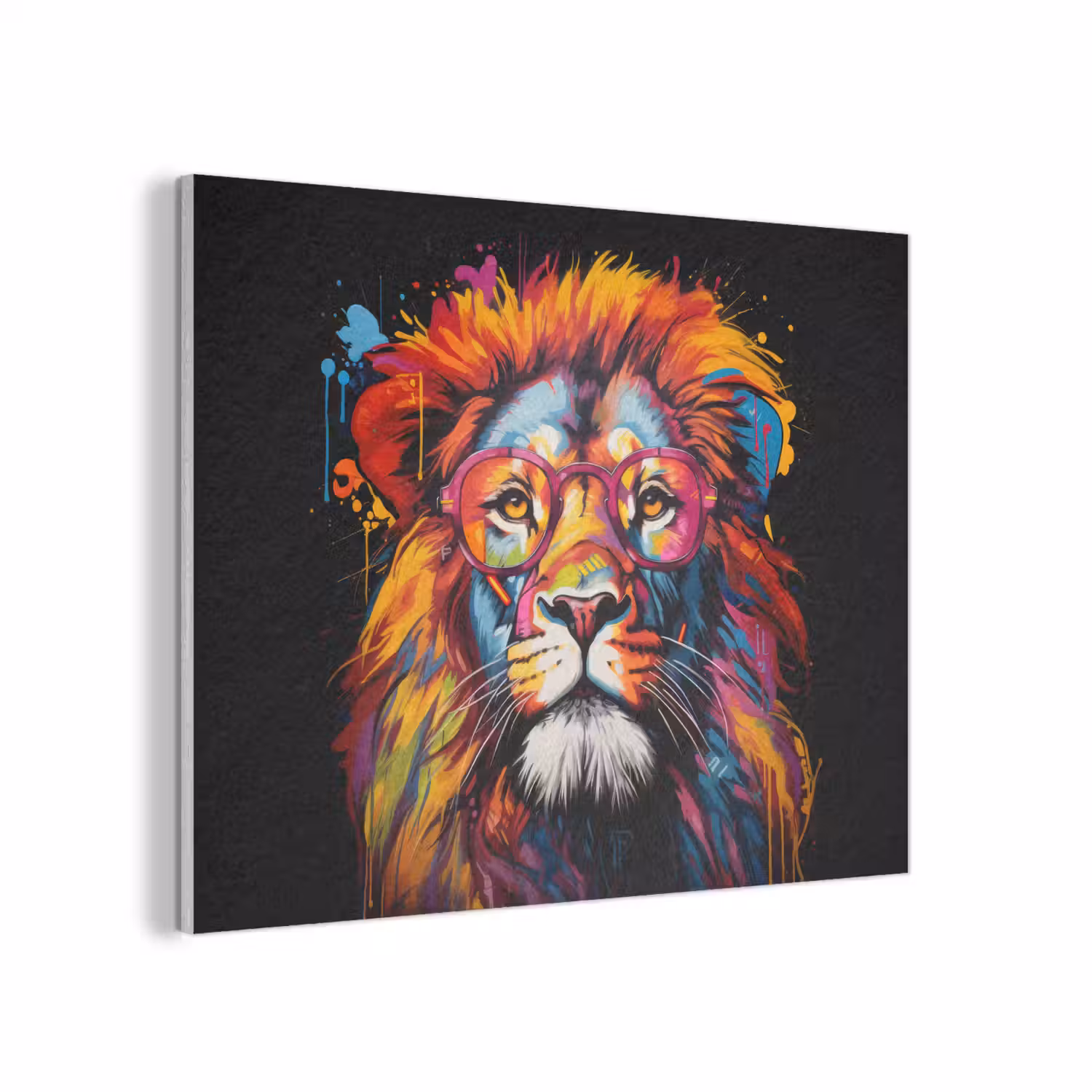Graffiti - Leeuw - Bril - Zwart PET vilt klein -3d