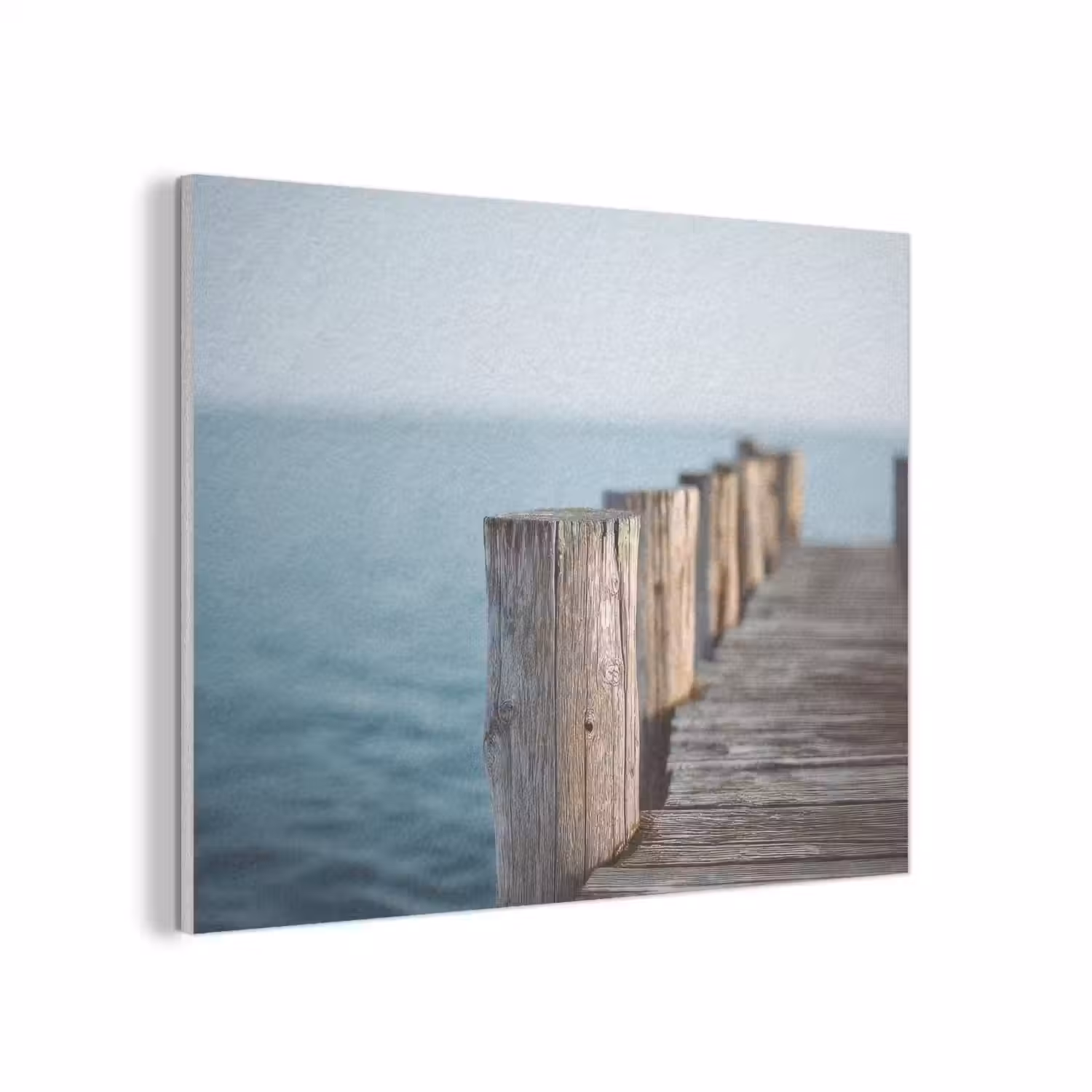 Houten steiger - Helderblauwe lucht PET vilt klein -3d