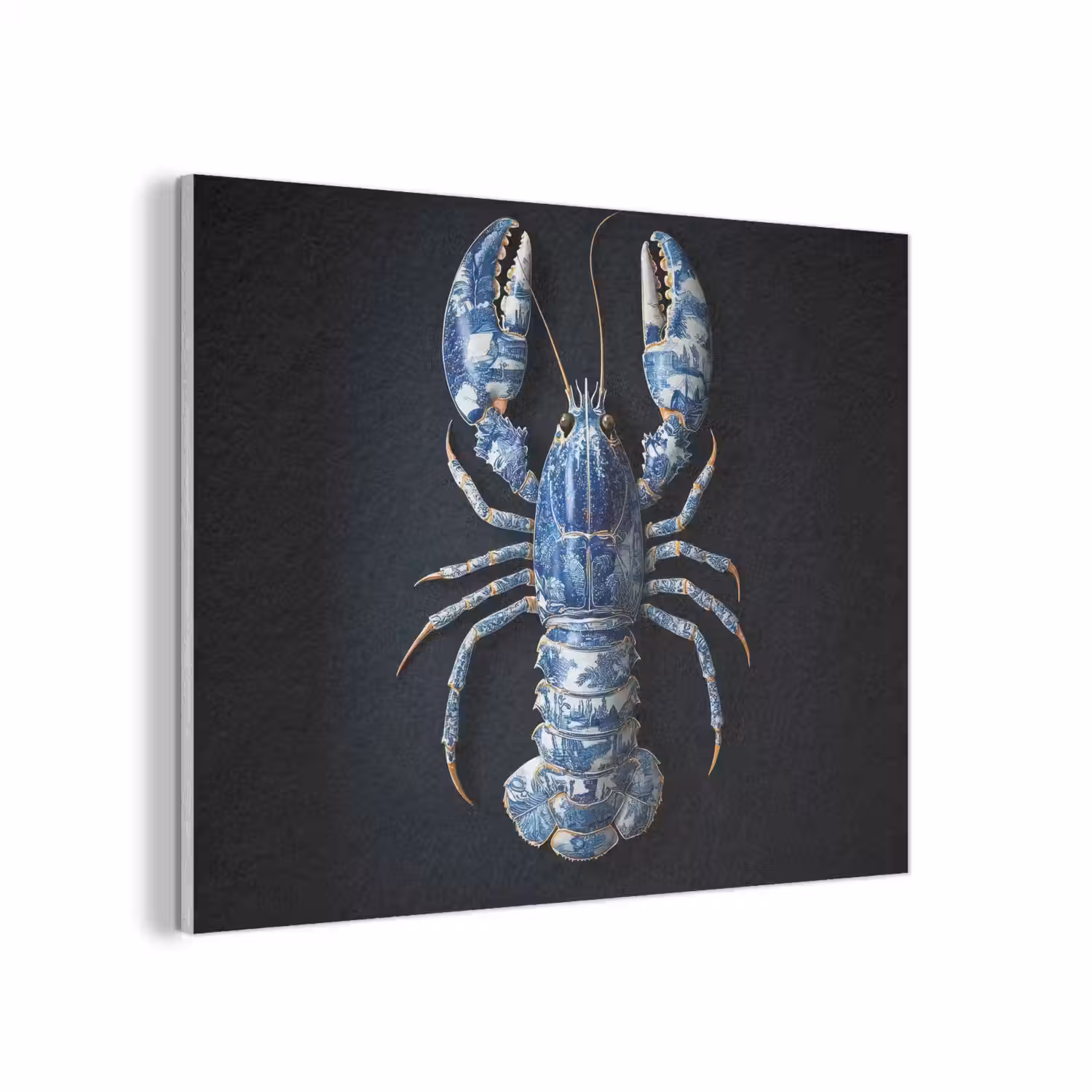 Kreeft - Delftsblauw - Schild - Stoer PET vilt klein -3d