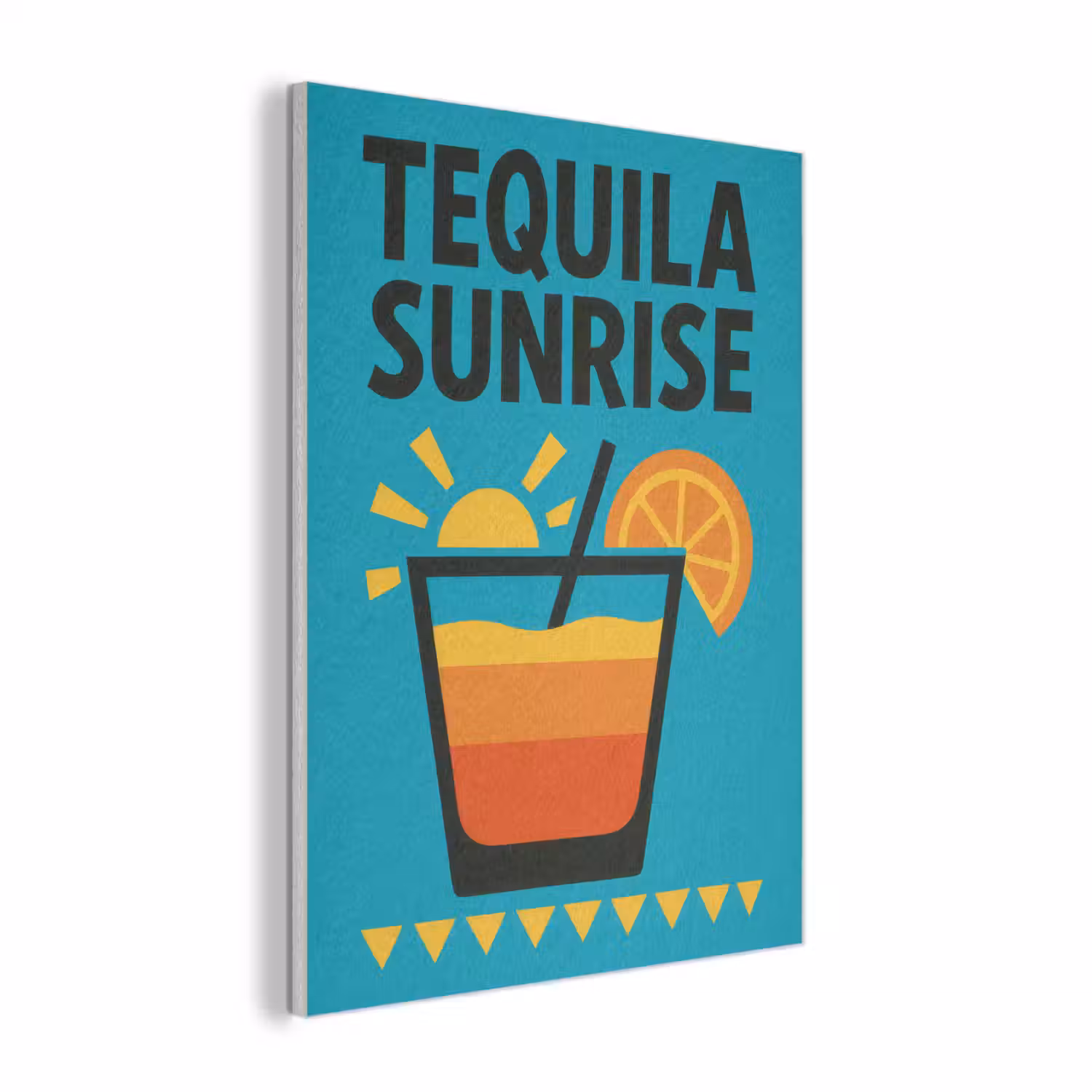 Illustratie - Tequila - Glas - Blauw PET vilt klein -3d