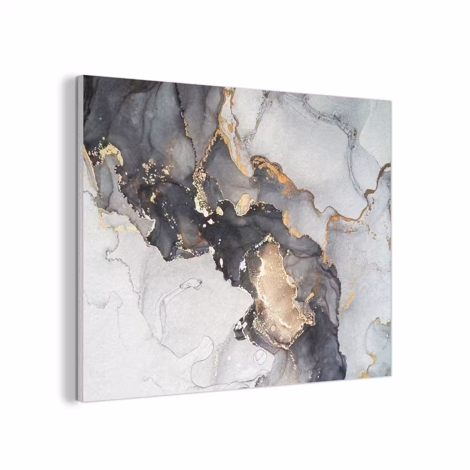 Marmer - Goud - Abstract - Zwart Wit - Luxe PET vilt klein -3d
