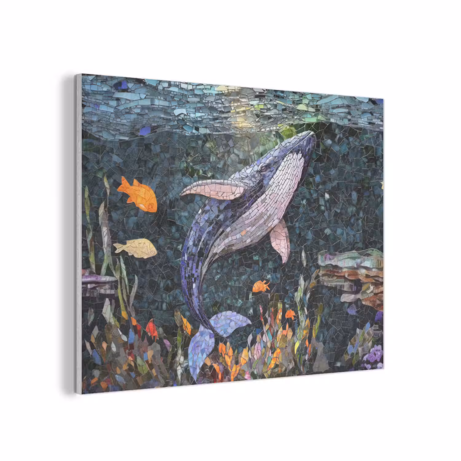 Mozaïek - Walvis - Koraal - Water PET vilt klein -3d