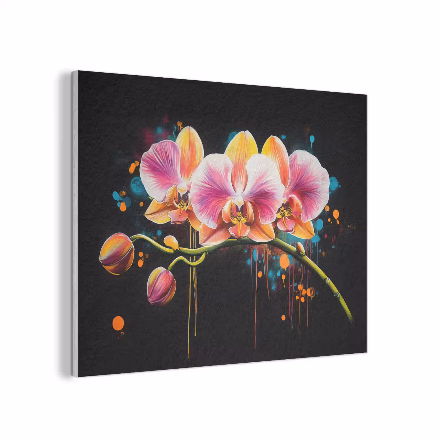 Orchidee - Graffiti - Kleurrijk - Bloemen - Abstract PET vilt klein -3d
