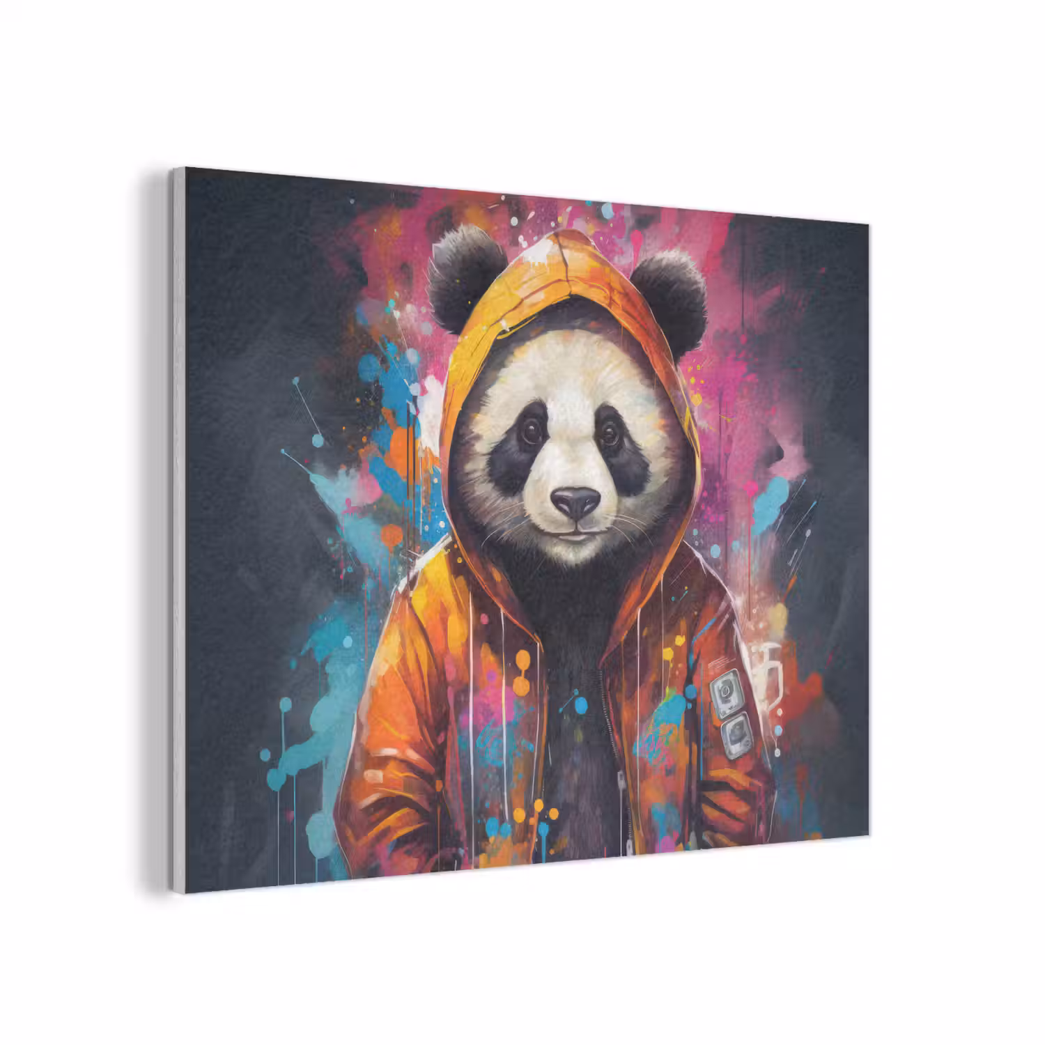 Panda - Jas - Graffiti - Oranje PET vilt klein -3d