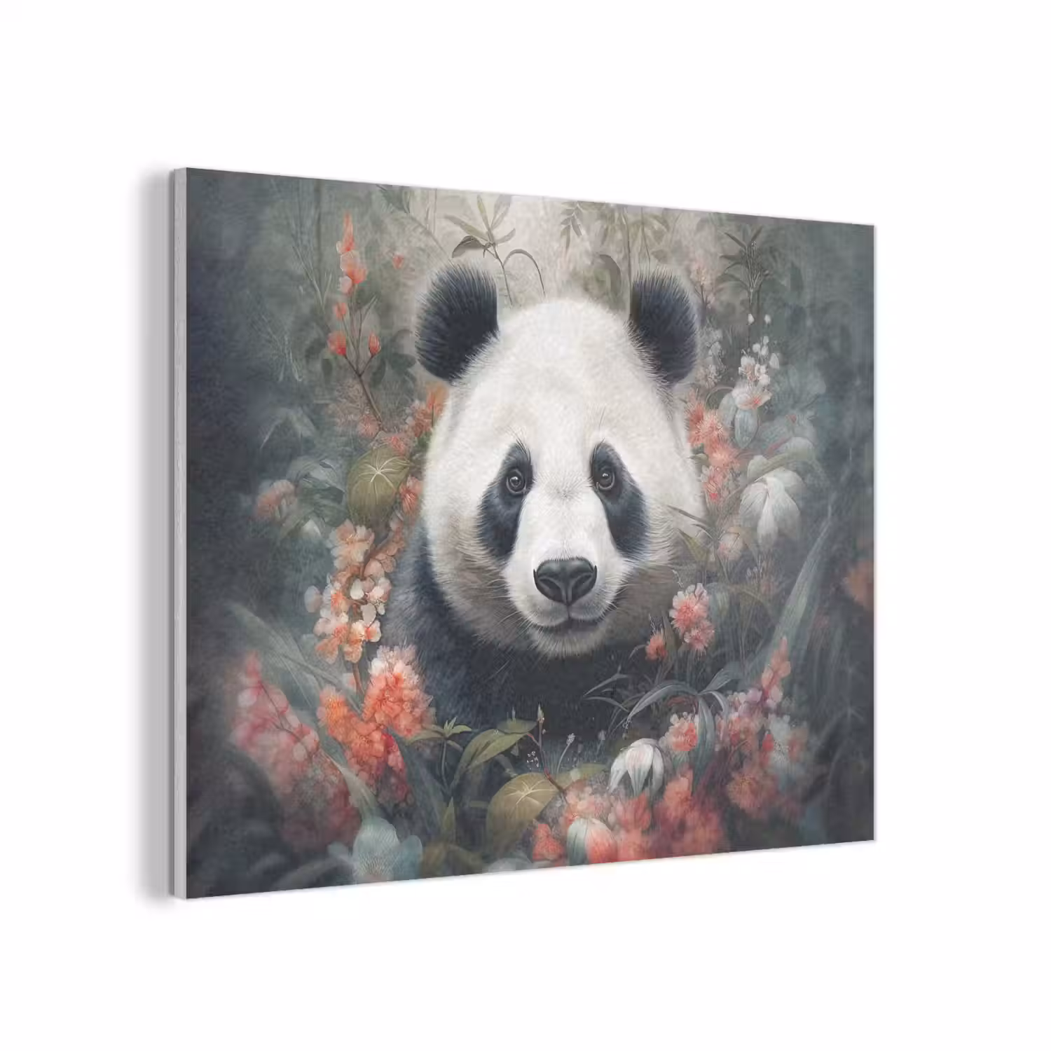 Panda - Wilde dieren - Bloemen - Natuur PET vilt klein -3d