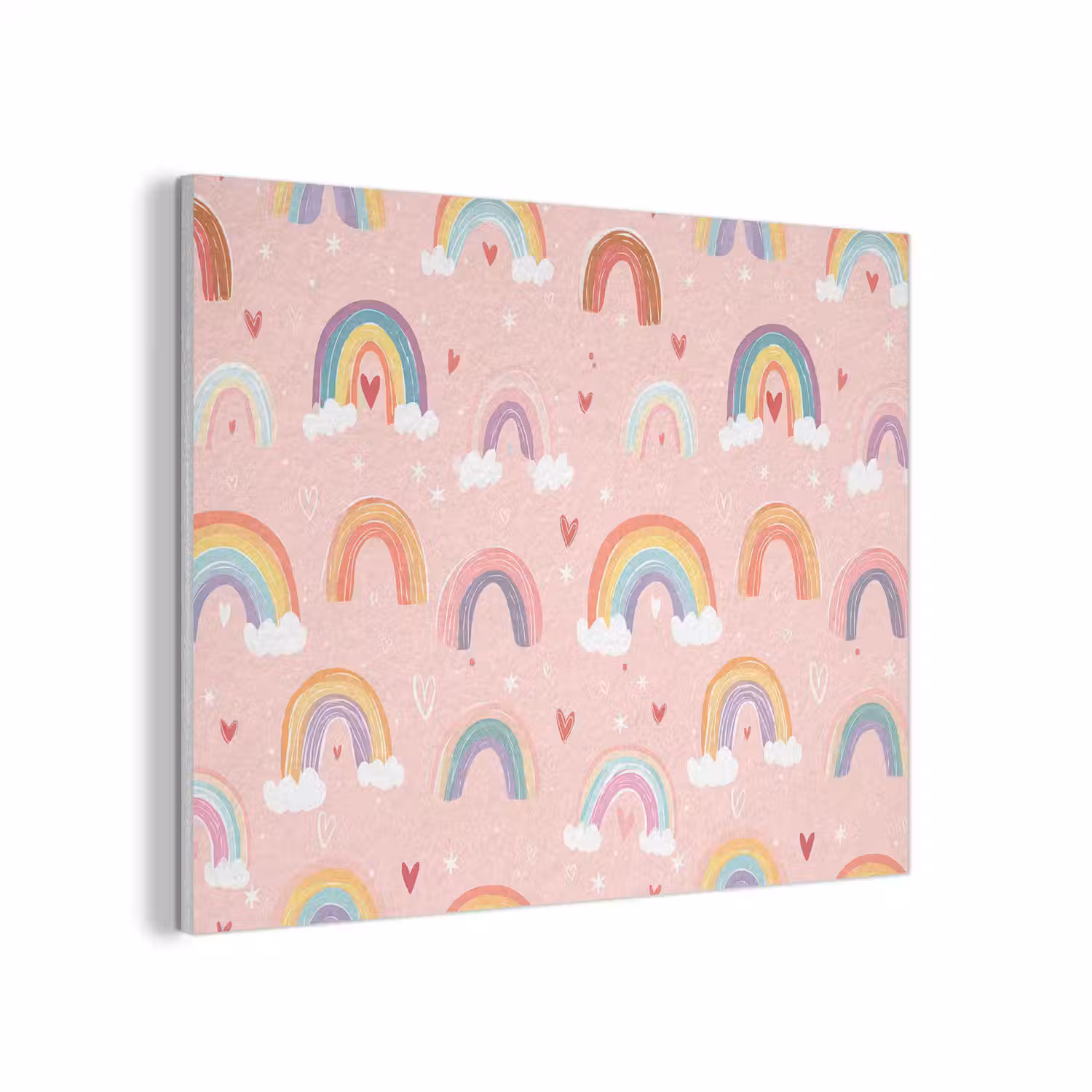 Regenboog - Patroon - Pastel - Handgetekend PET vilt klein -3d