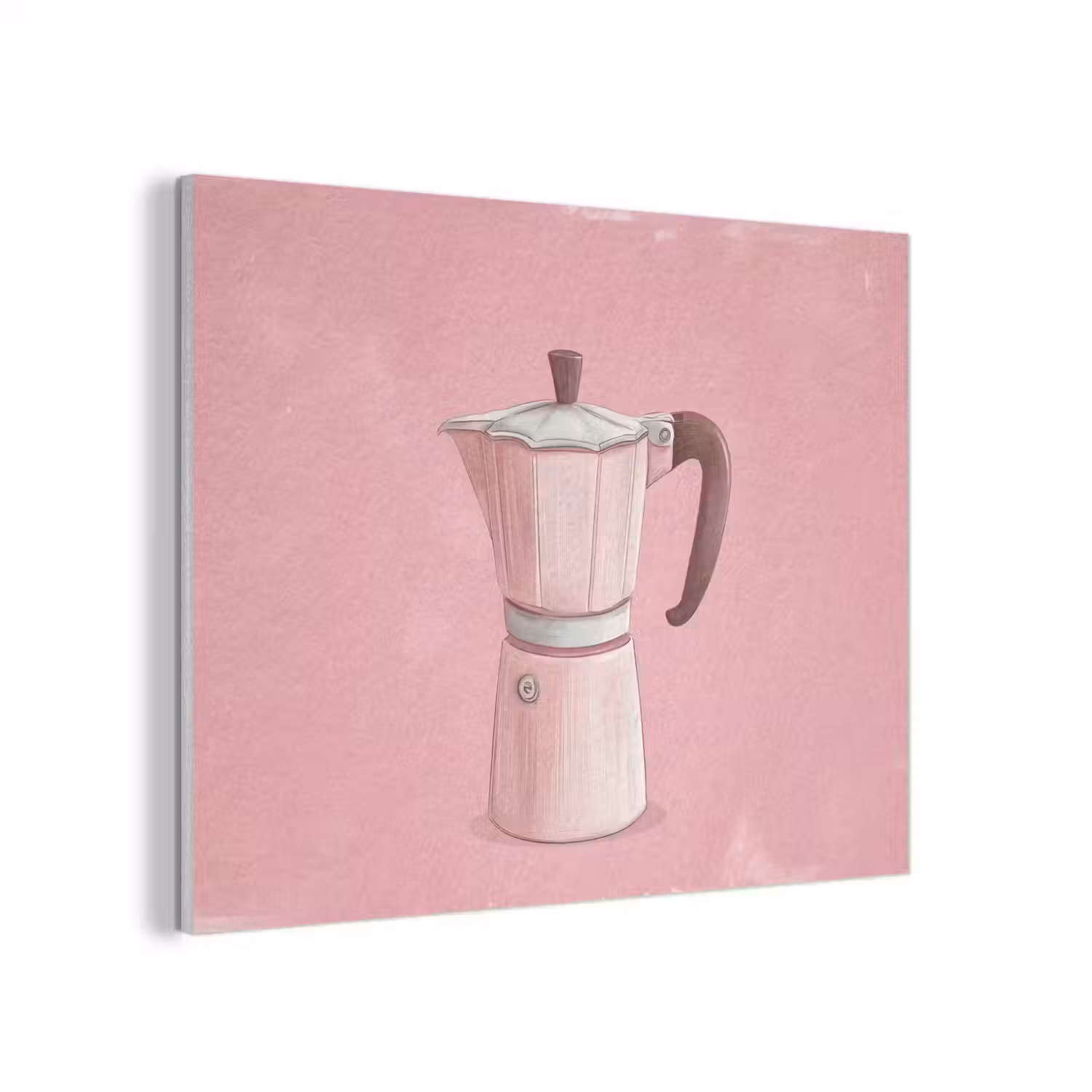 Roze - Mokkapot - Illustratie - Koffie PET vilt klein -3d