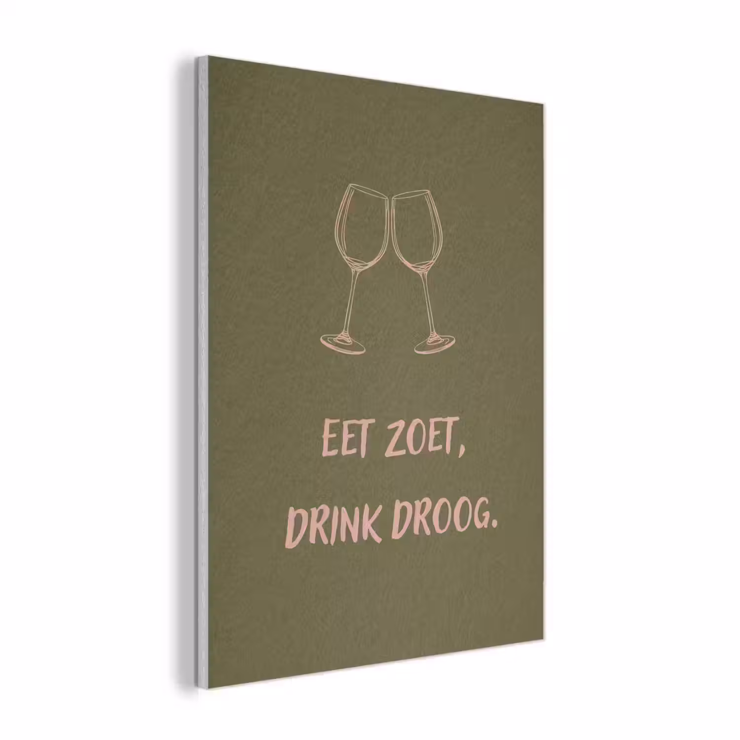 Roze - Groen - Wijn - Quote PET vilt klein -3d