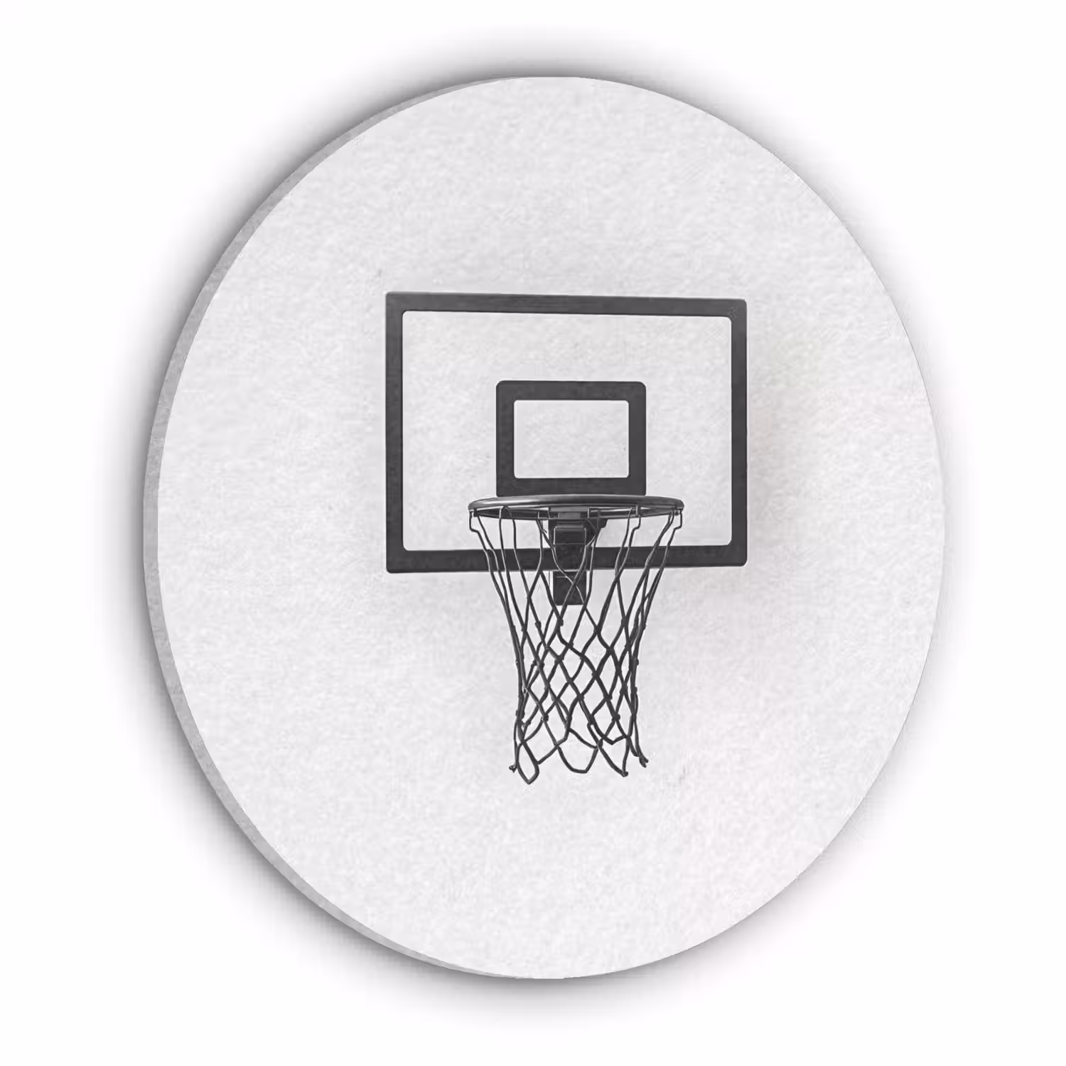 Basketbalbord - Minimalistisch - Zwart Akoestische PET Vilt - Rond klein -3d