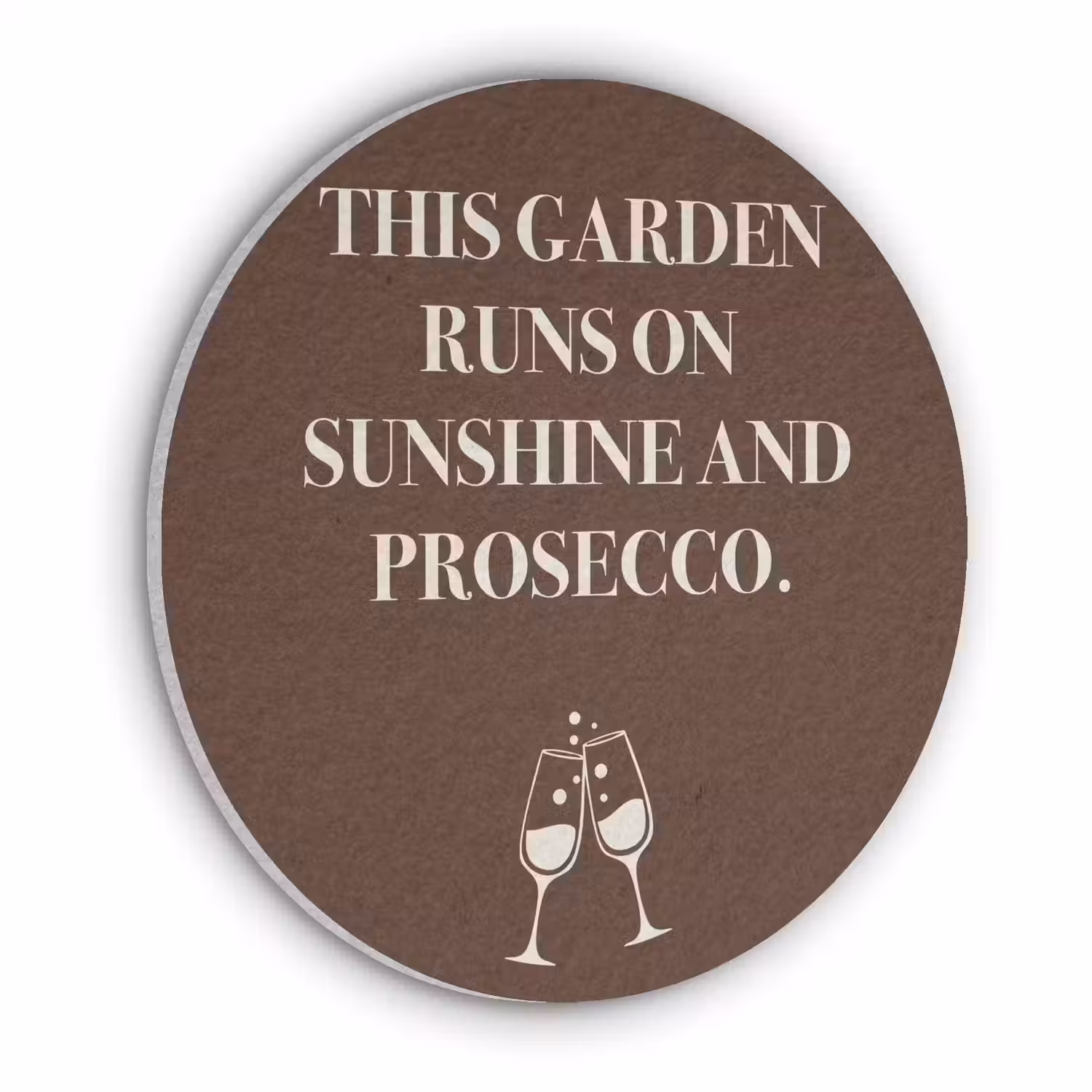 Bruin - Zomer - Quote - Drinken Akoestische PET Vilt - Rond klein -3d