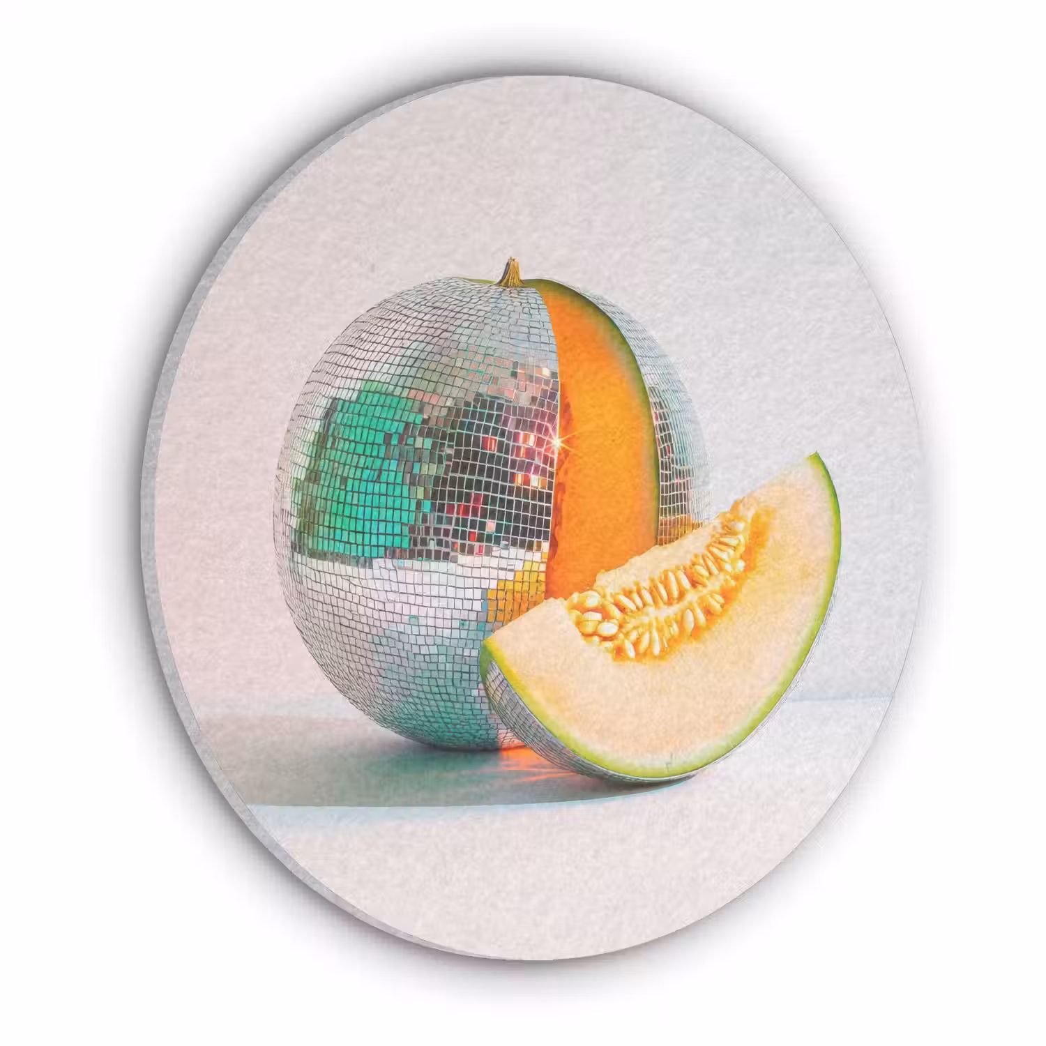 Disco - Discobal - Meloen - Pastel Akoestische PET Vilt - Rond klein -3d