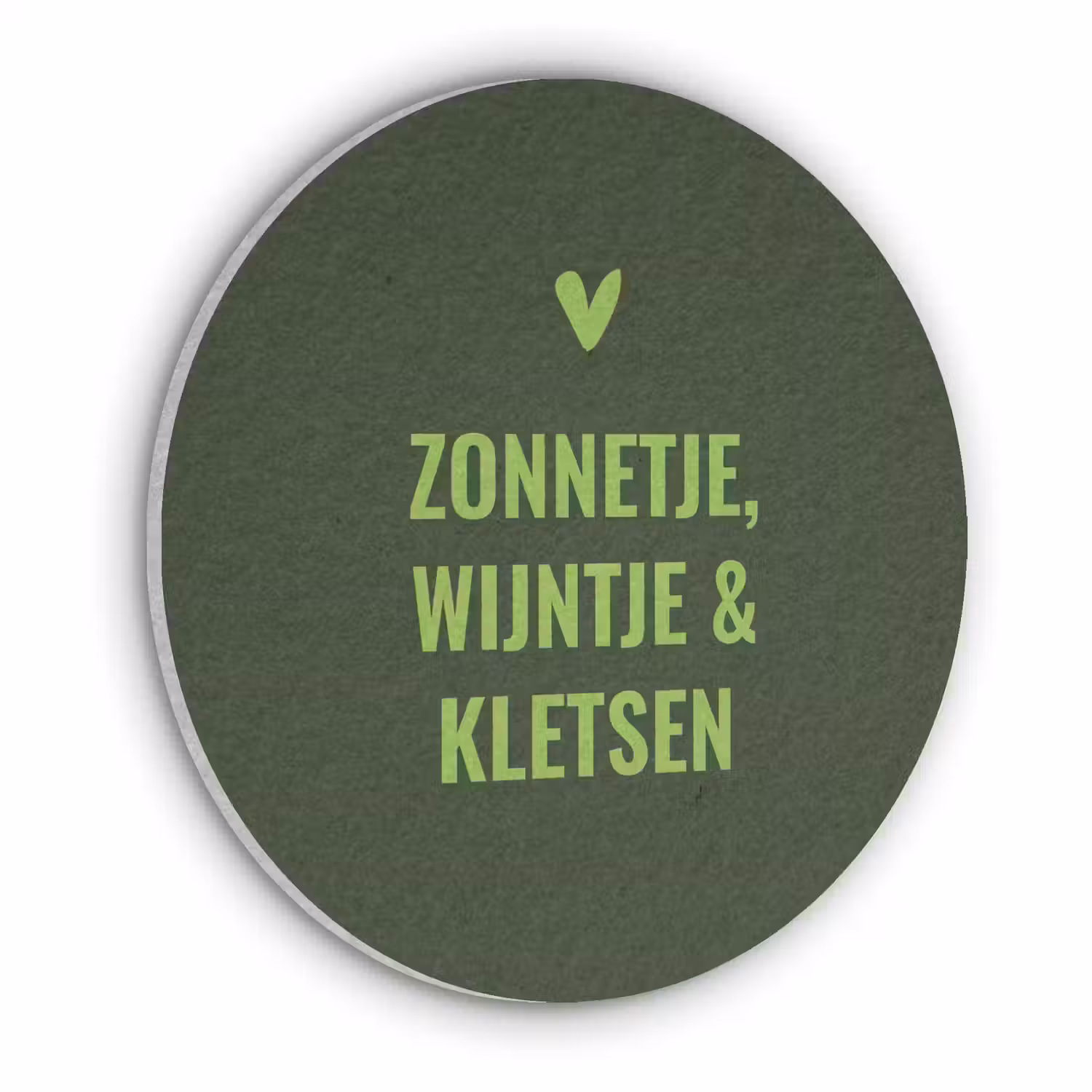 Donkergroen - Quote - Zon - Zomer Akoestische PET Vilt - Rond klein -3d