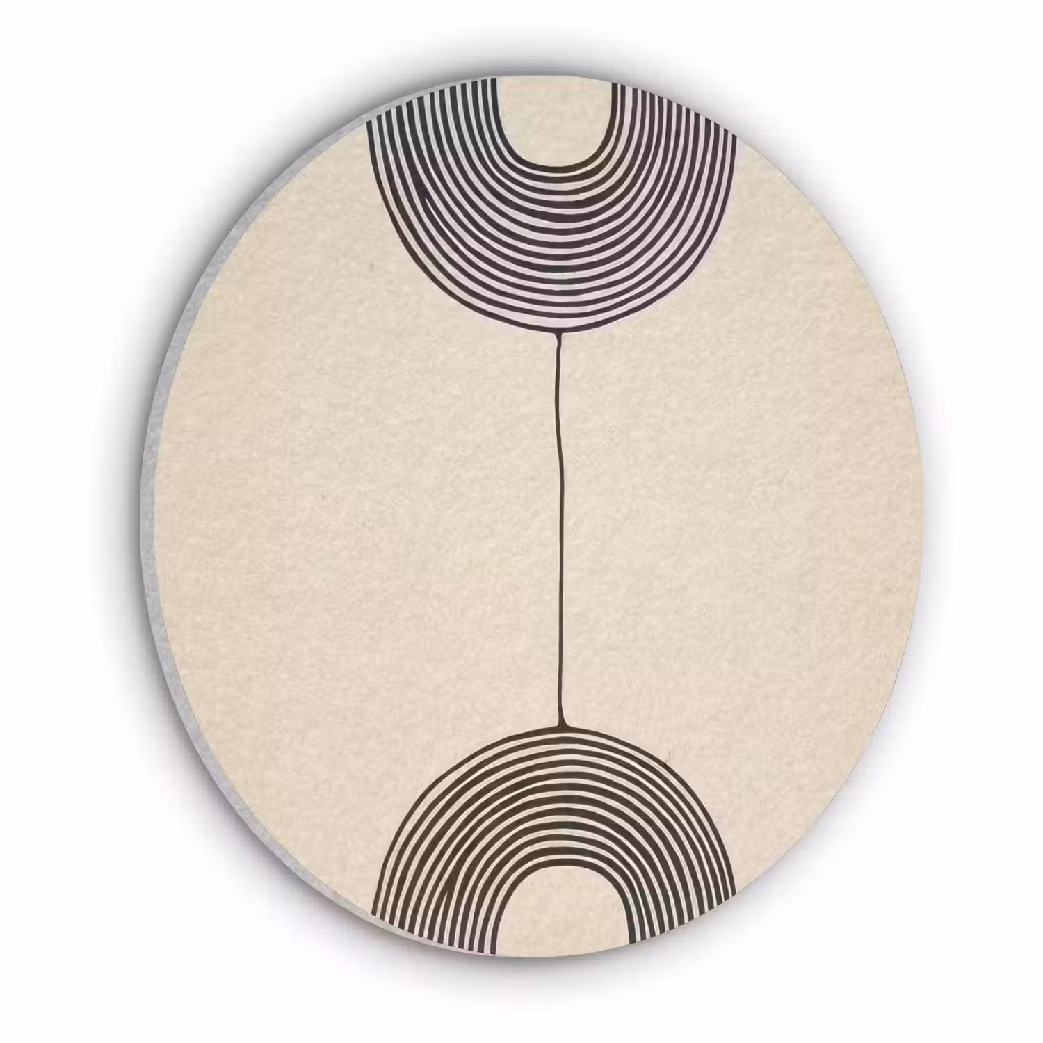 Geometrische bogen - Minimalistisch - Symmetrisch Akoestische PET Vilt - Rond klein -3d