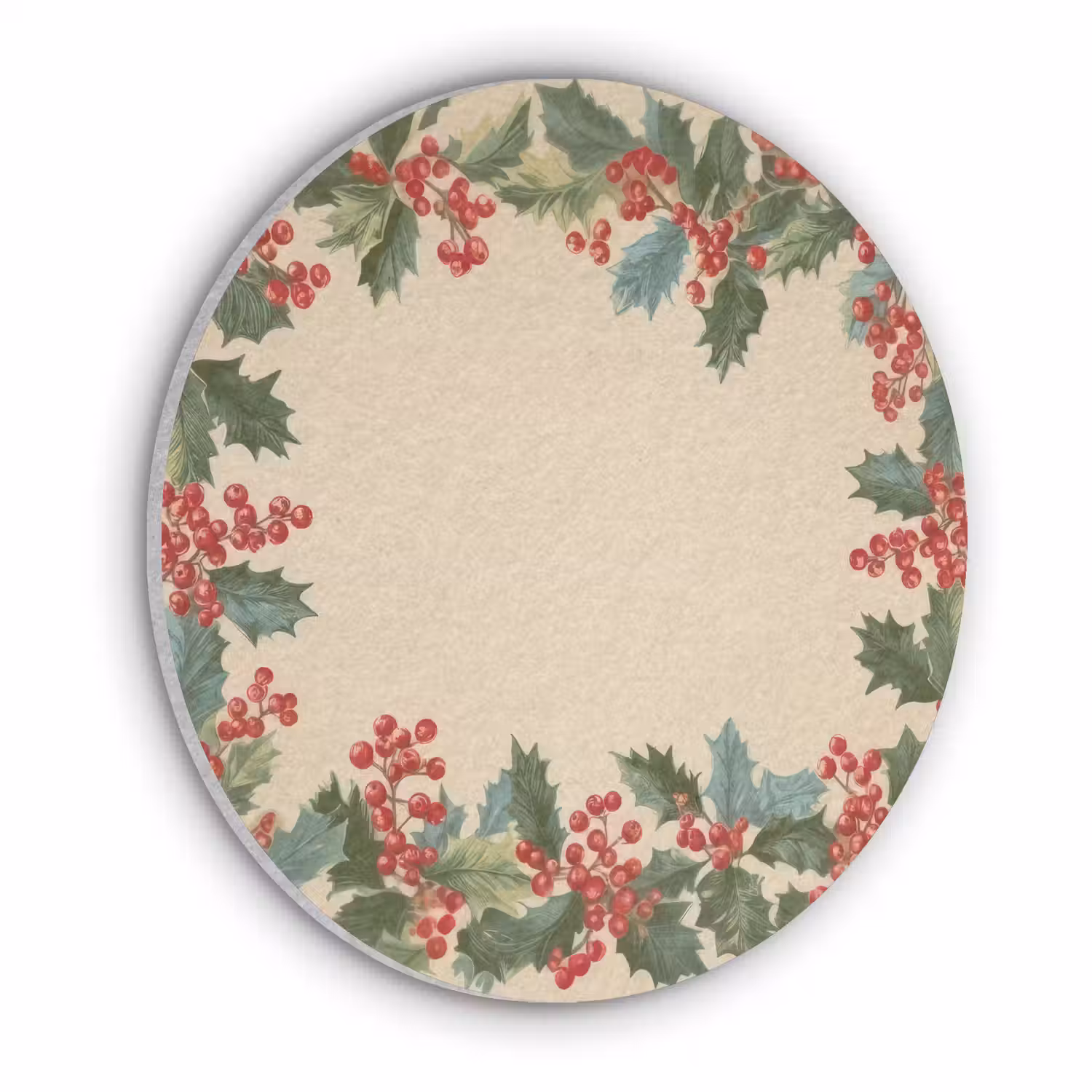 Hulstrand - Bessen - Beige Akoestische PET Vilt - Rond klein -3d