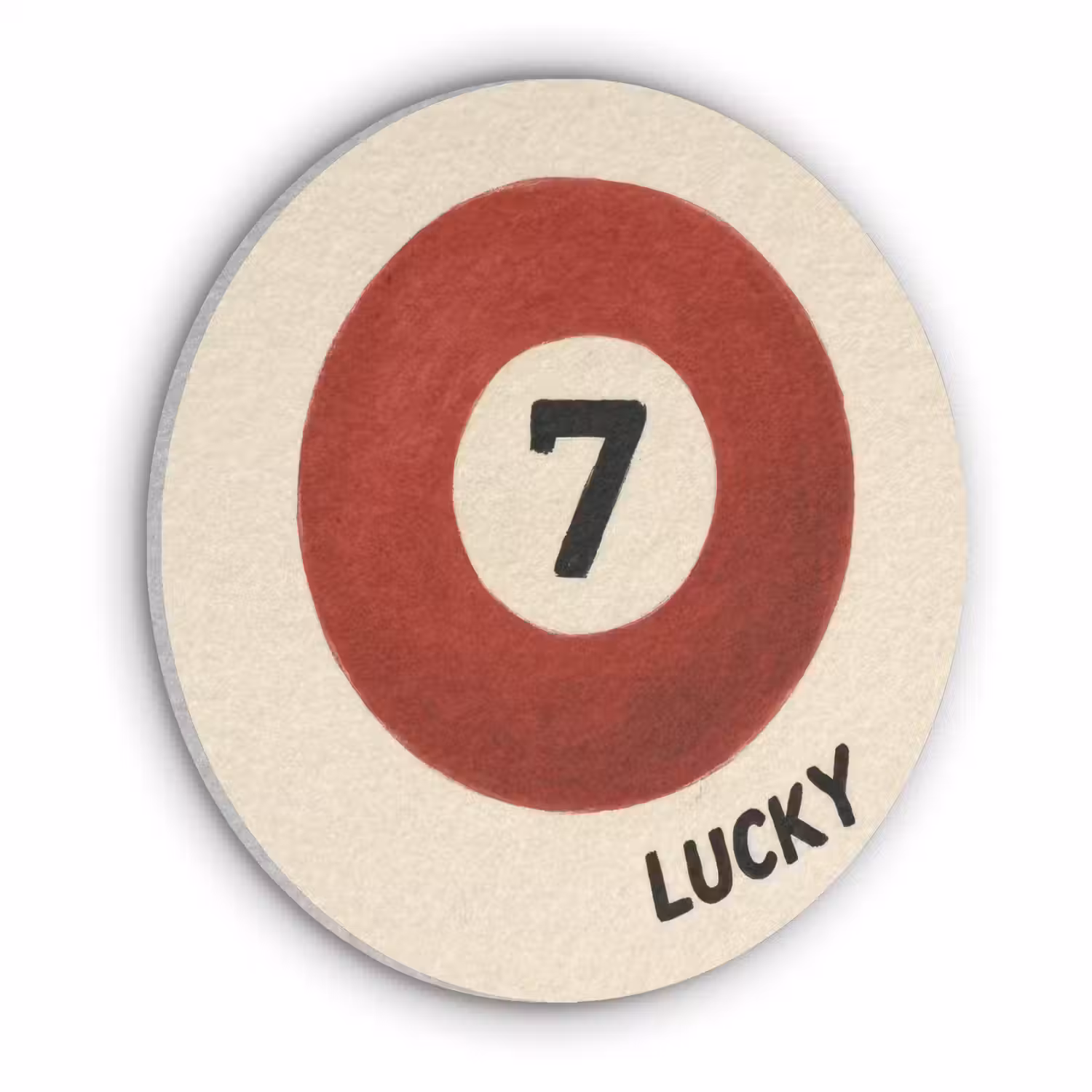 Cirkel - Zeven - Lucky - Rood Akoestische PET Vilt - Rond klein -3d