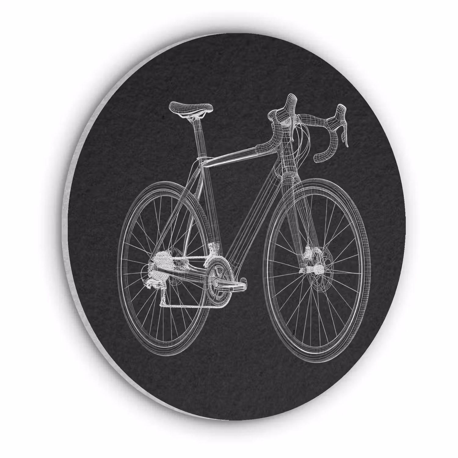 Lijnen - Illustratie - Wit Akoestische PET Vilt - Rond klein -3d