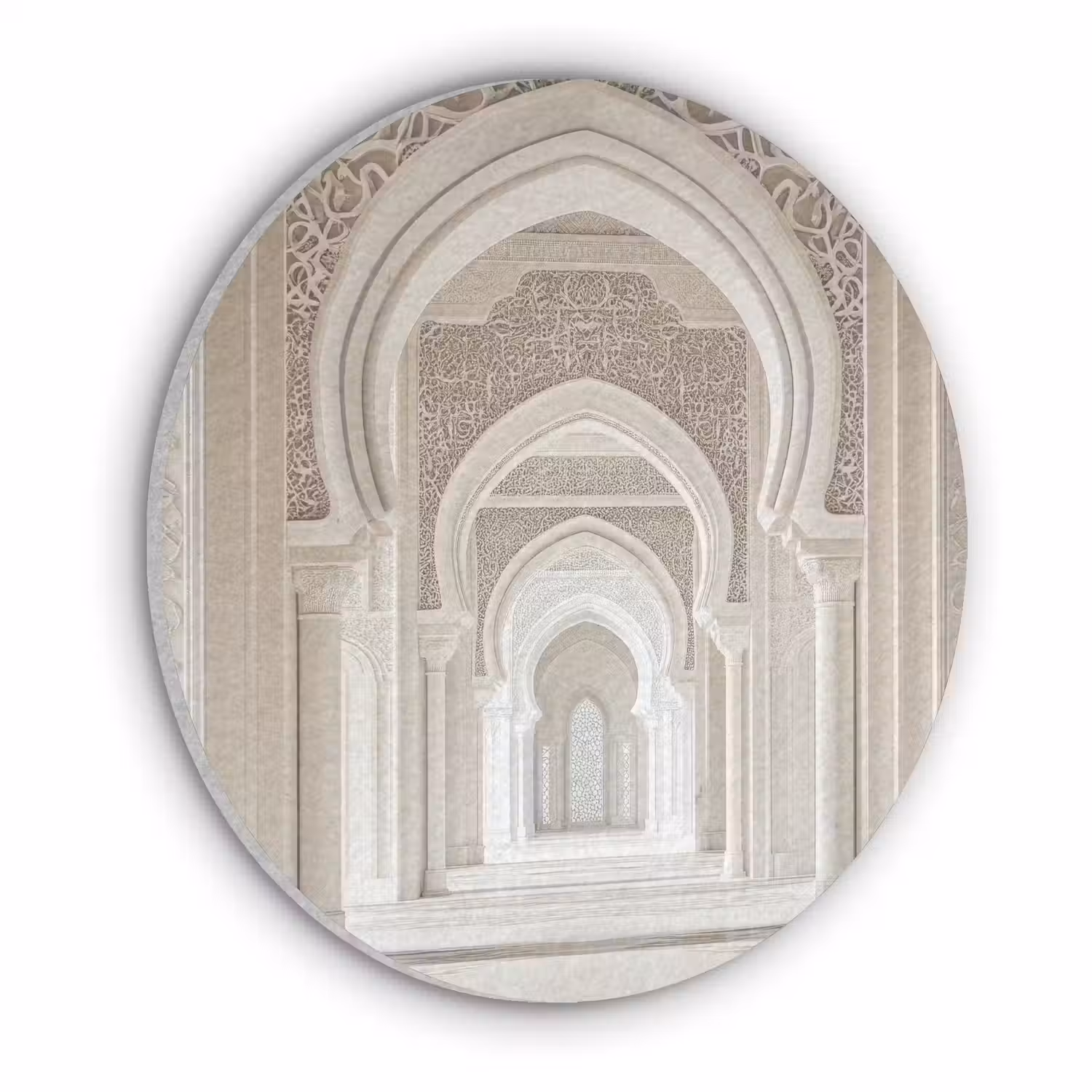 Moskee - Architectuur - Ramadan - Islamitische Akoestische PET Vilt - Rond klein -3d