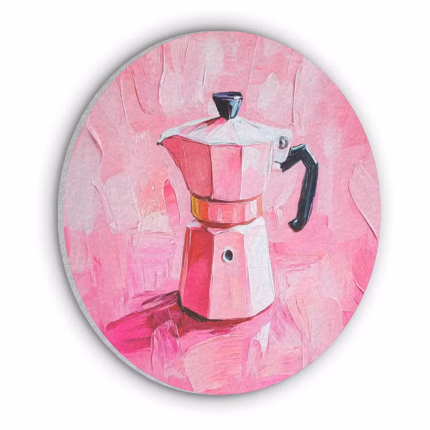 Roze - Verf - Coffee Akoestische PET Vilt - Rond klein -3d