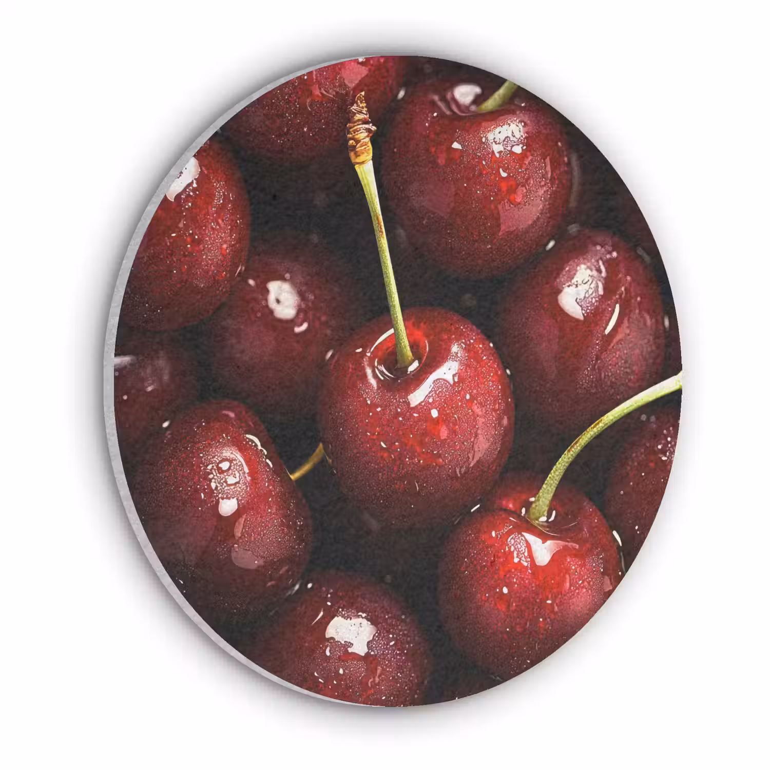 Rood - Fruit - Kersen Akoestische PET Vilt - Rond klein -3d