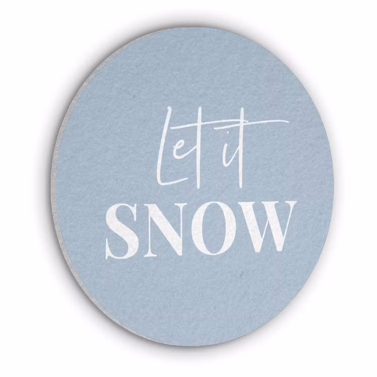 Sneeuw - Winter - Blauw - Let it snow Akoestische PET Vilt - Rond klein -3d