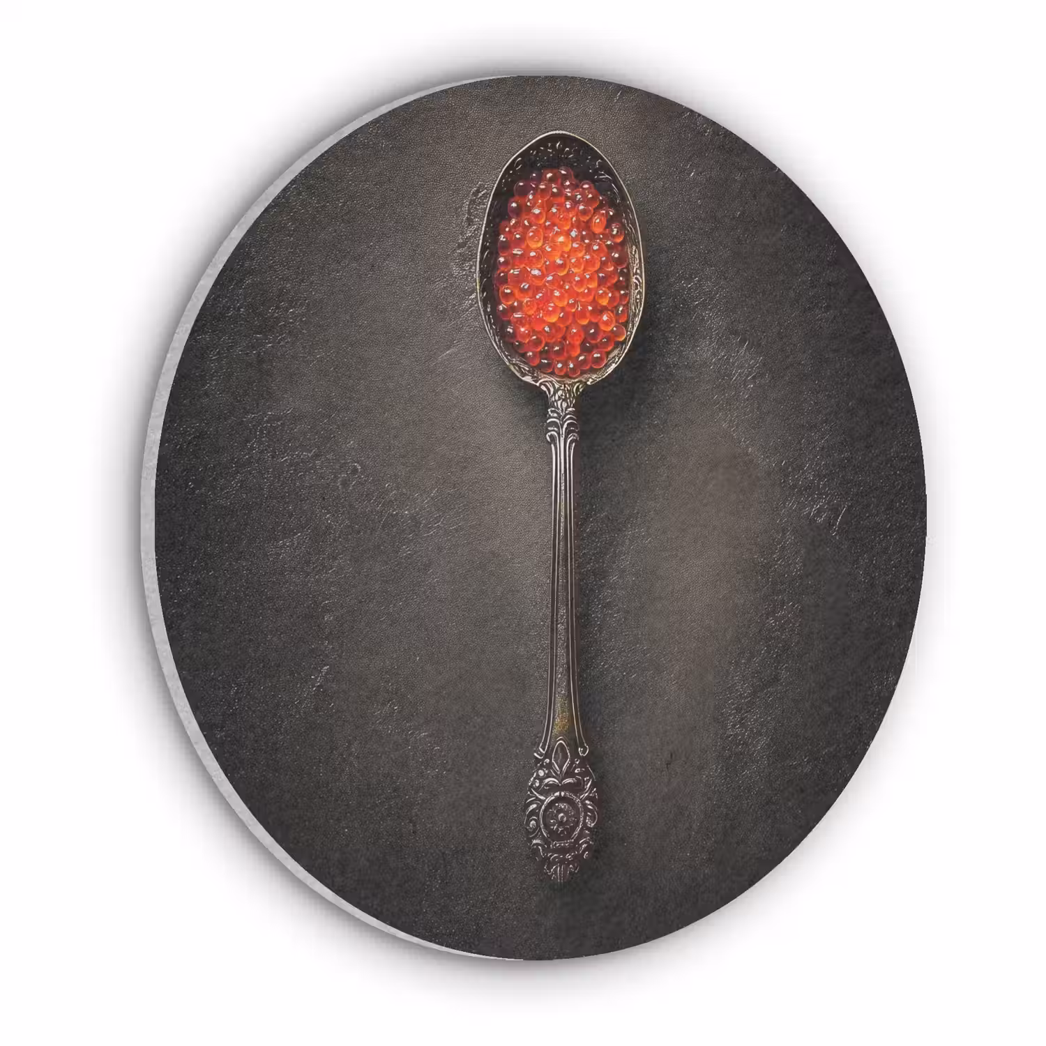 Zwart - Lepel - Caviar Akoestische PET Vilt - Rond klein -3d