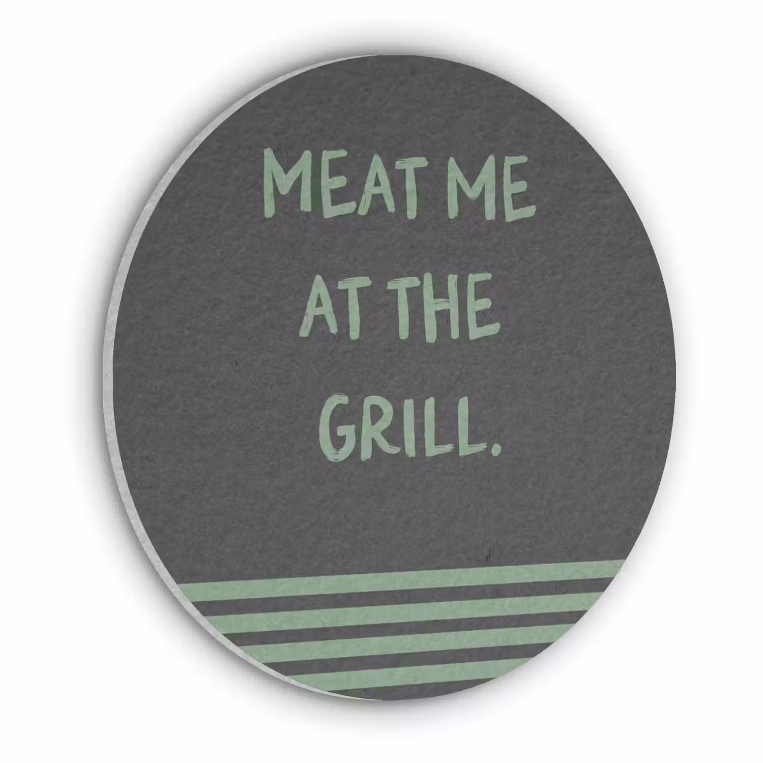Quote - Groen - Grill - Zomer Akoestische PET Vilt - Rond klein -3d