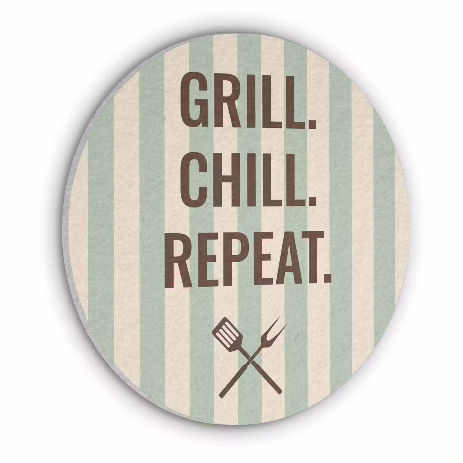 Quote - Strepen - Grill Akoestische PET Vilt - Rond klein -3d