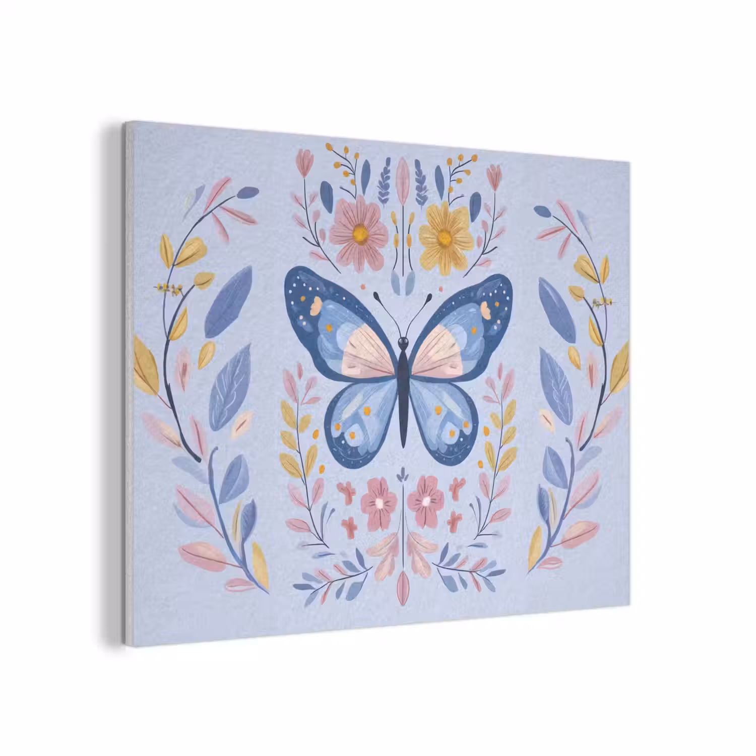 Vlinder - Lichtblauw - Sierlijk - Bloemen PET vilt klein -3d