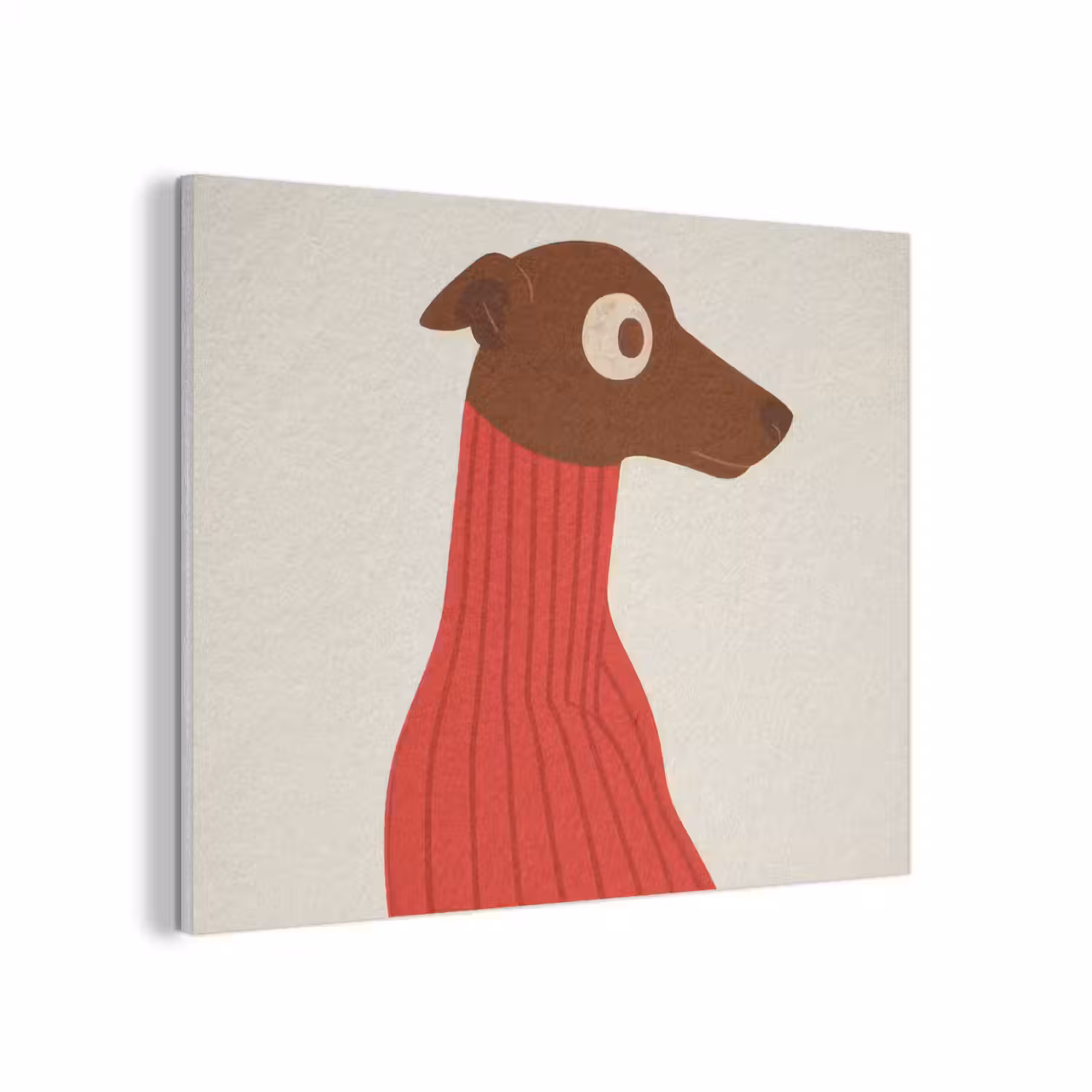 Silhouet - Hond - Trui - Rood PET vilt klein -3d