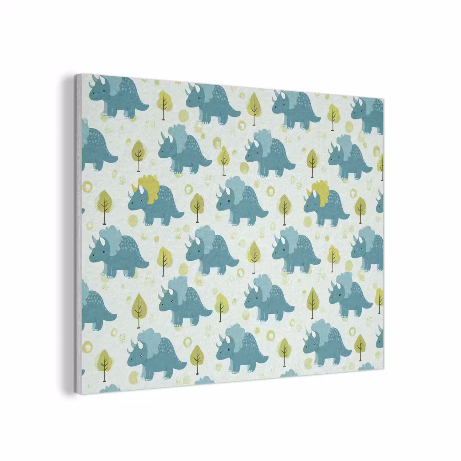 Triceratop - Blauw - Stippen - Boompjes PET vilt klein -3d