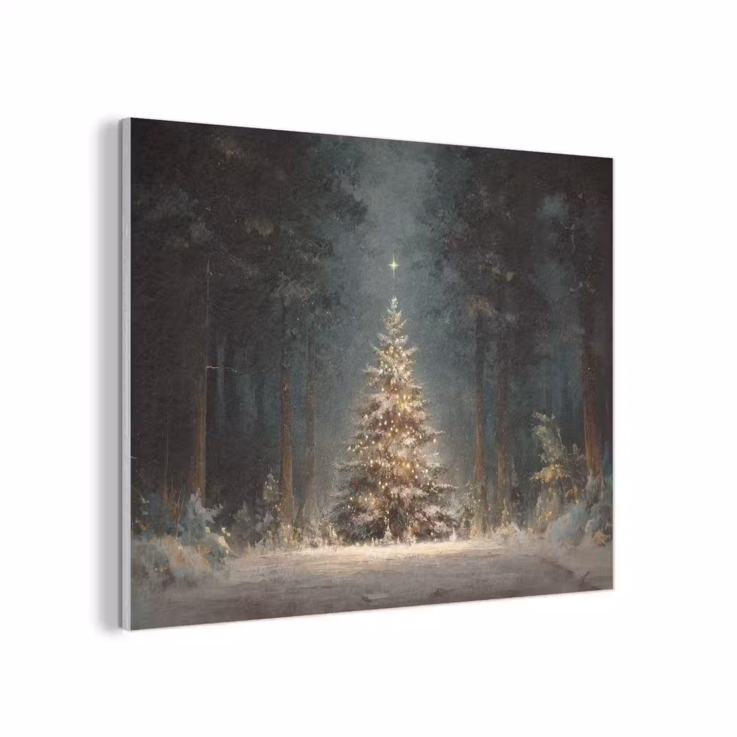 Kerstboom - Bos - Sneeuw - meerkleurig PET vilt klein -3d