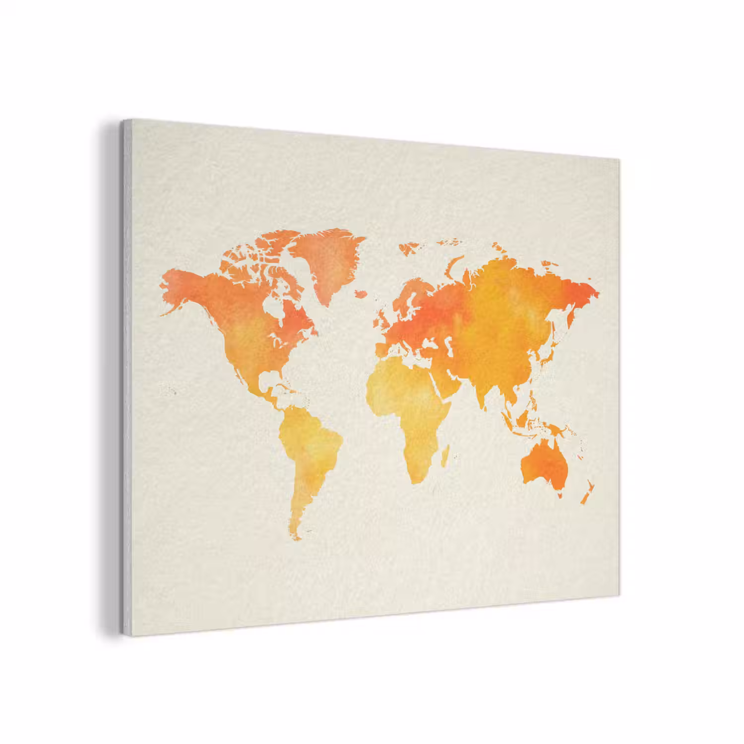 Wereldkaart - Oranje - Kleurrijk PET vilt klein -3d