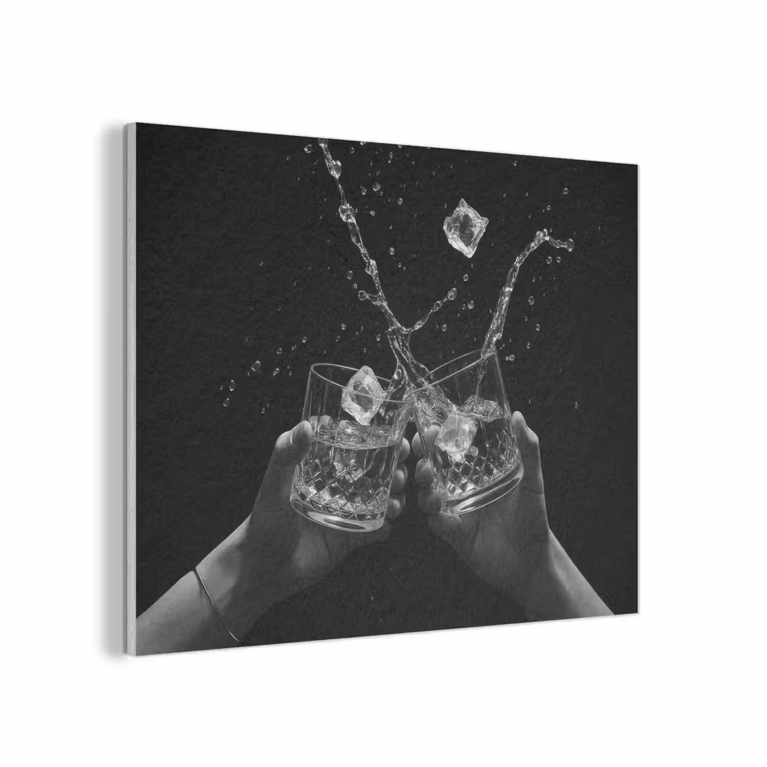 Whiskyglazen - Ijs - Spetters - Zwart PET vilt klein -3d