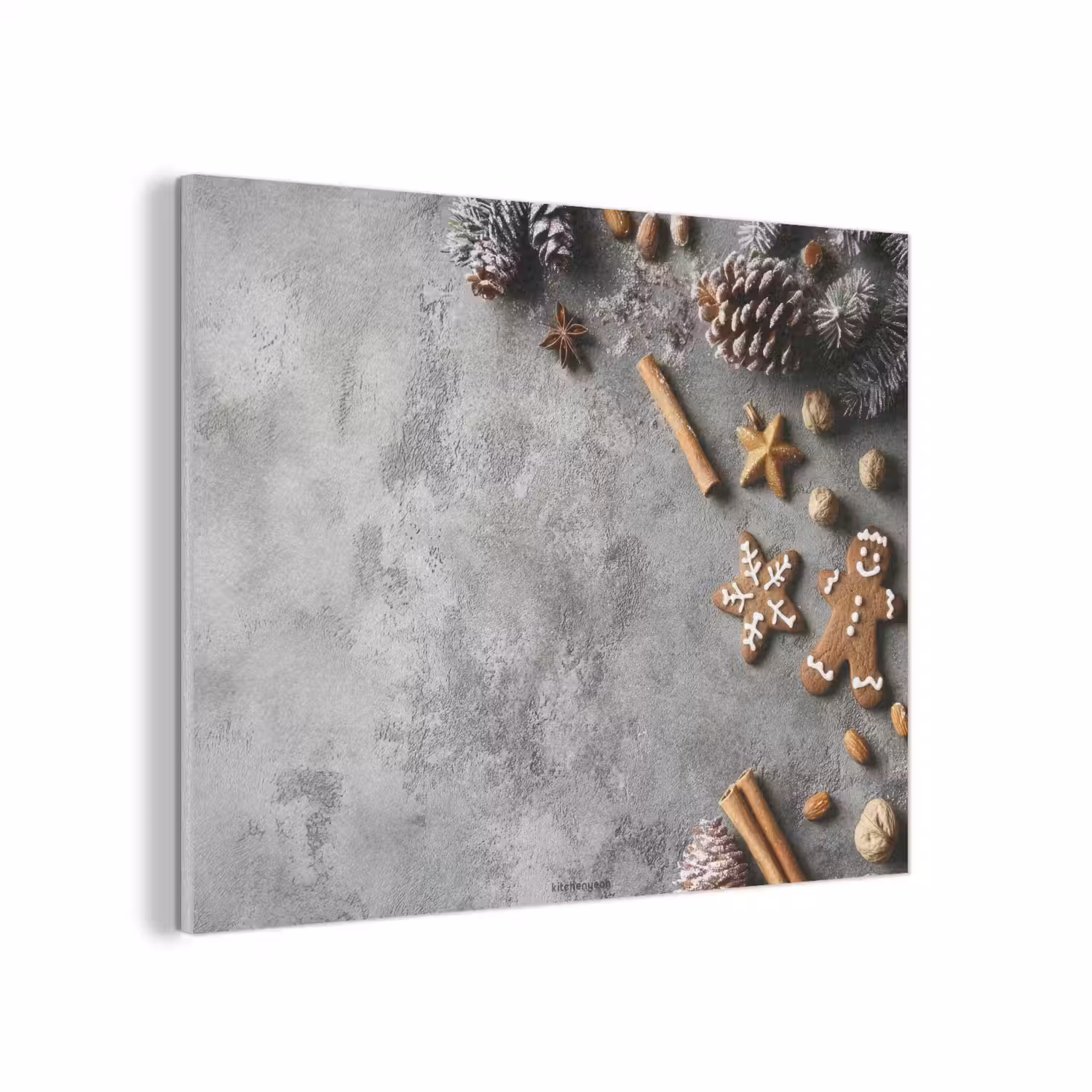 Winter - Kerst - Beton - Dennenappels PET vilt klein -3d