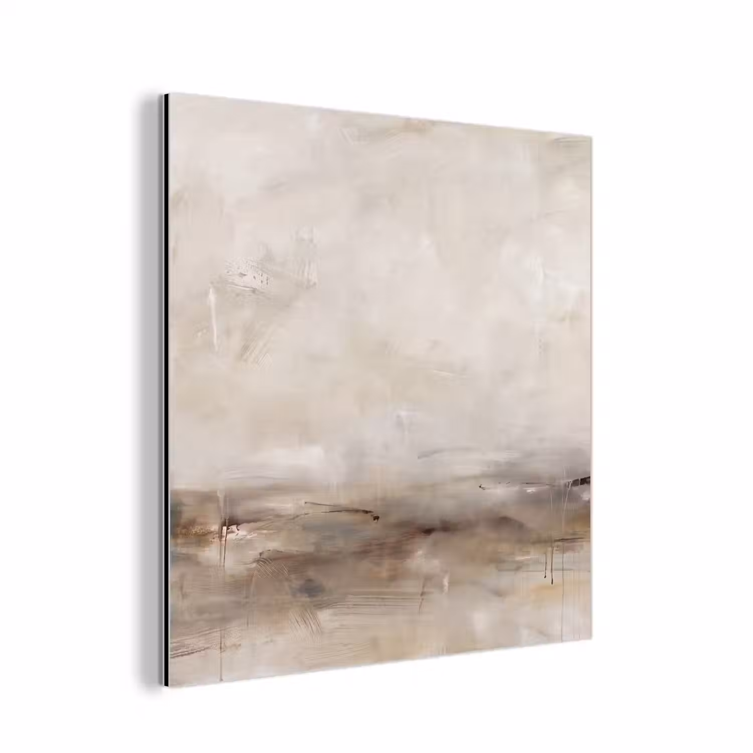Abstrakt - Landschap - Modern - Beige - Kunst aluminium wit klein -3d