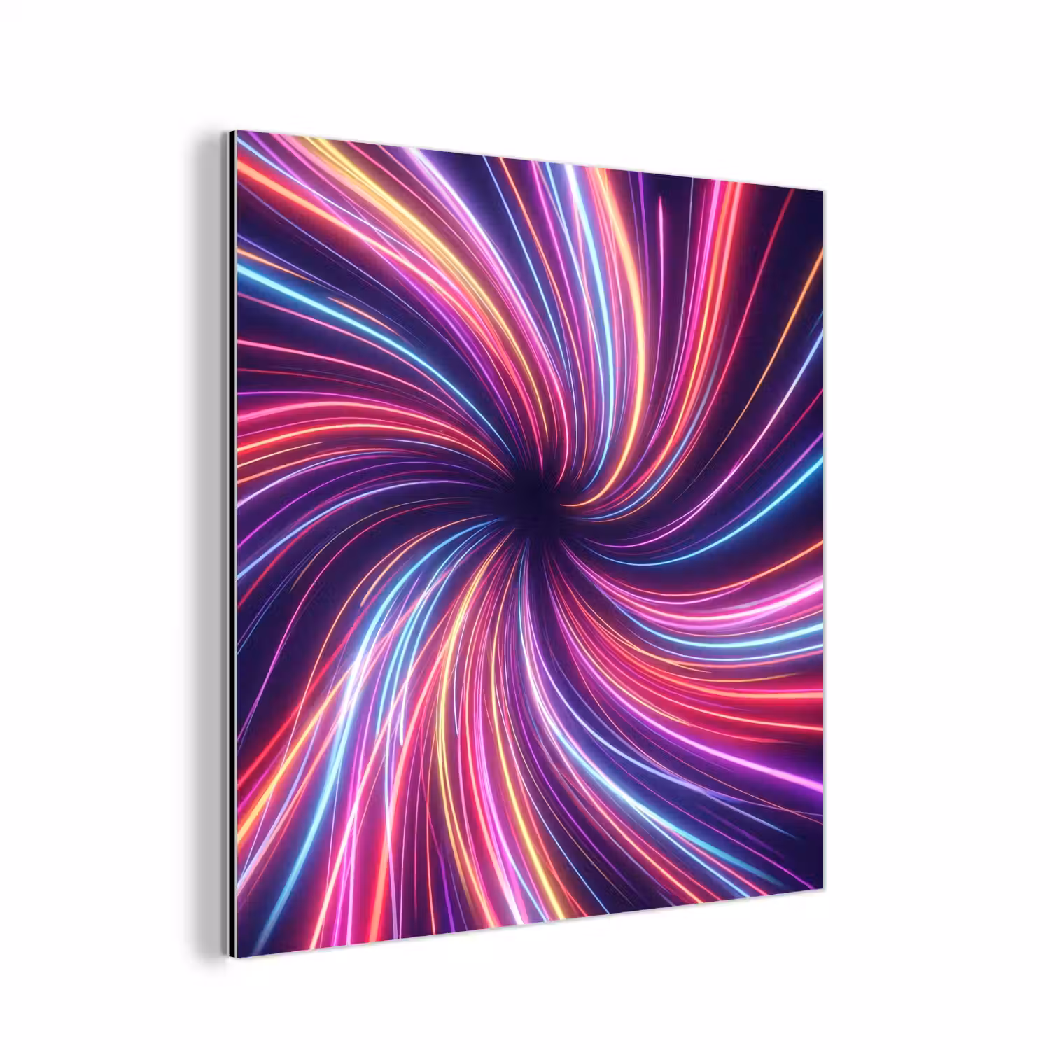 Abstract - Swirl - Futuristic - Neon aluminium wit klein -3d
