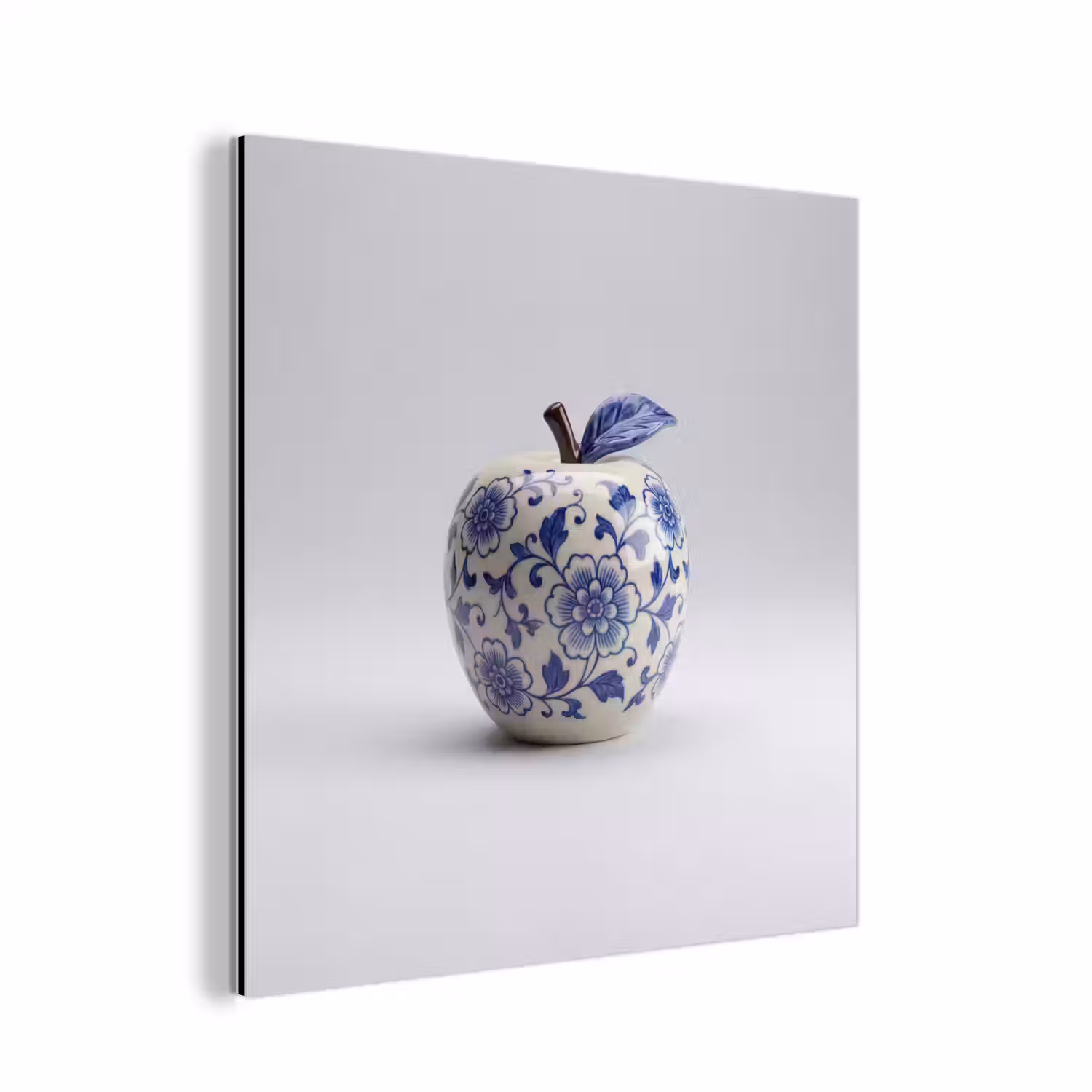 Appel - Blauw - Klassiek aluminium wit klein -3d