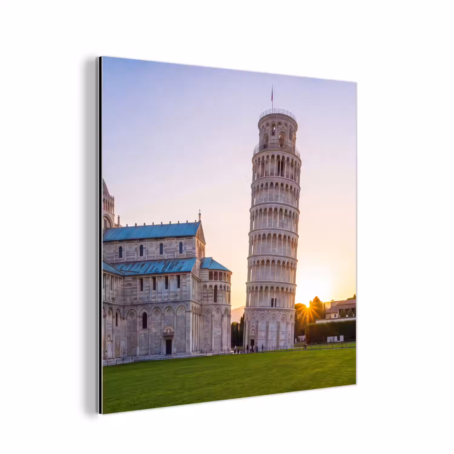 Architectuur - Toren - Pisa - Italië - Zonsondergang aluminium wit klein -3d