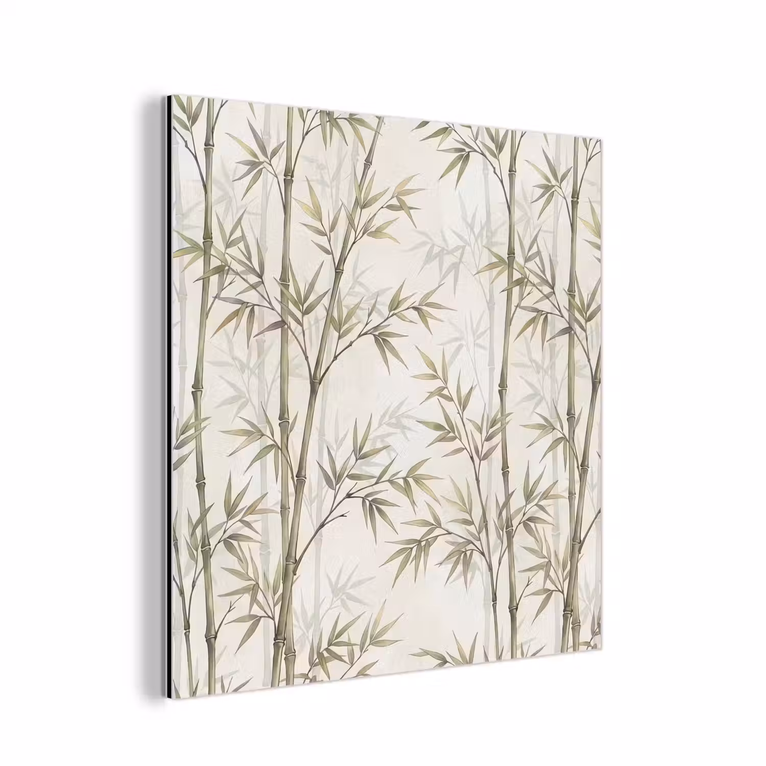 Bamboe - Bladeren - Natuur - Aquarel - Groen aluminium wit klein -3d