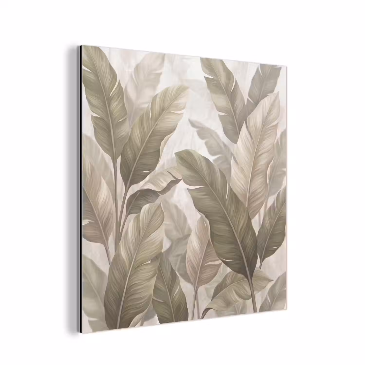 Bladeren - Tropisch - Natuur - Abstract - Beige aluminium wit klein -3d
