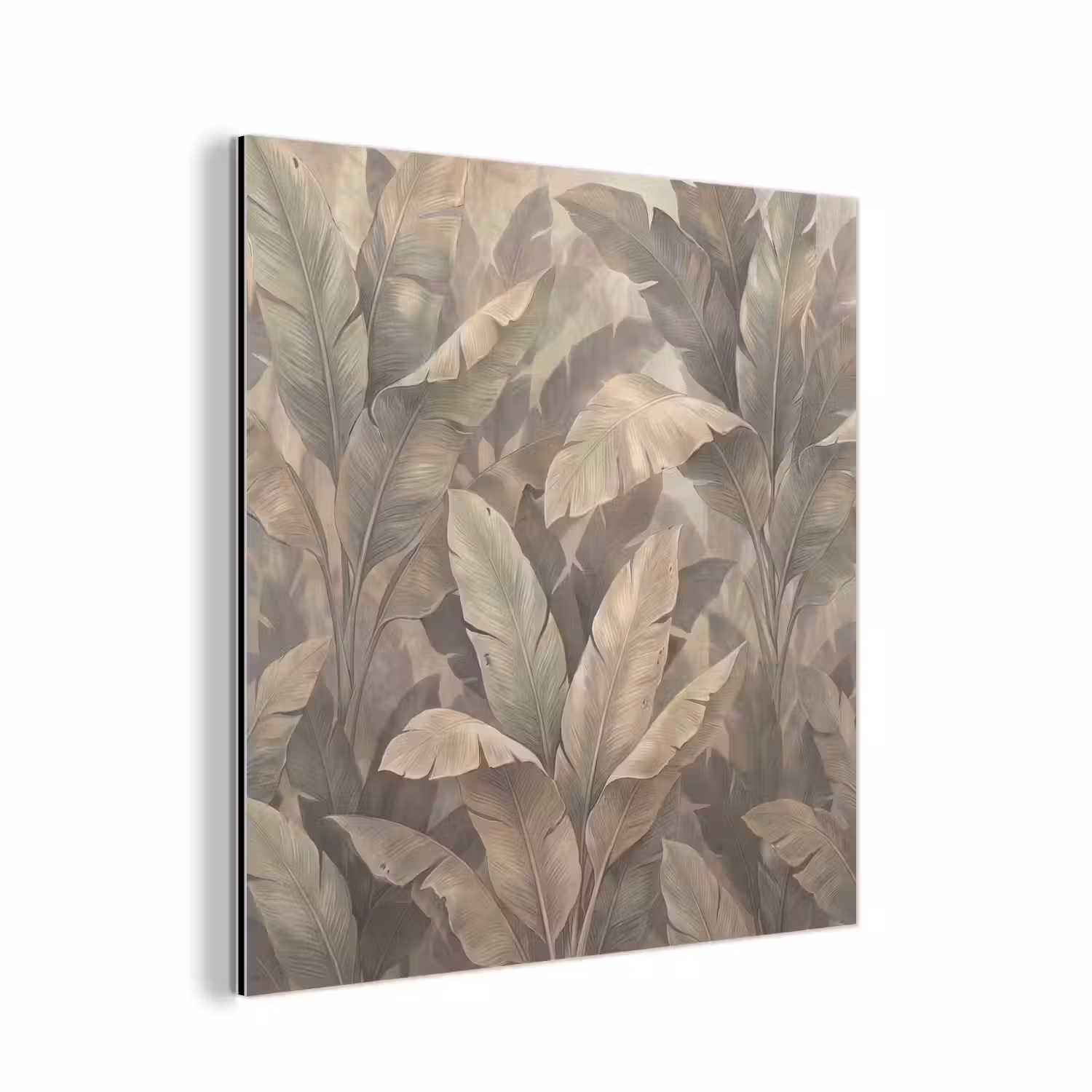 Bladeren - Tropisch - Natuur - Modern - Beige aluminium wit klein -3d