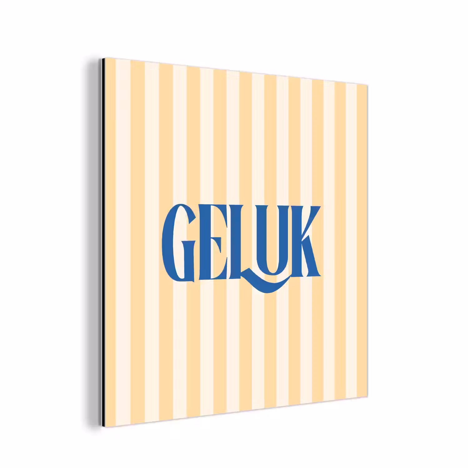 Blauw - Geel - Strepen - Geluk aluminium wit klein -3d