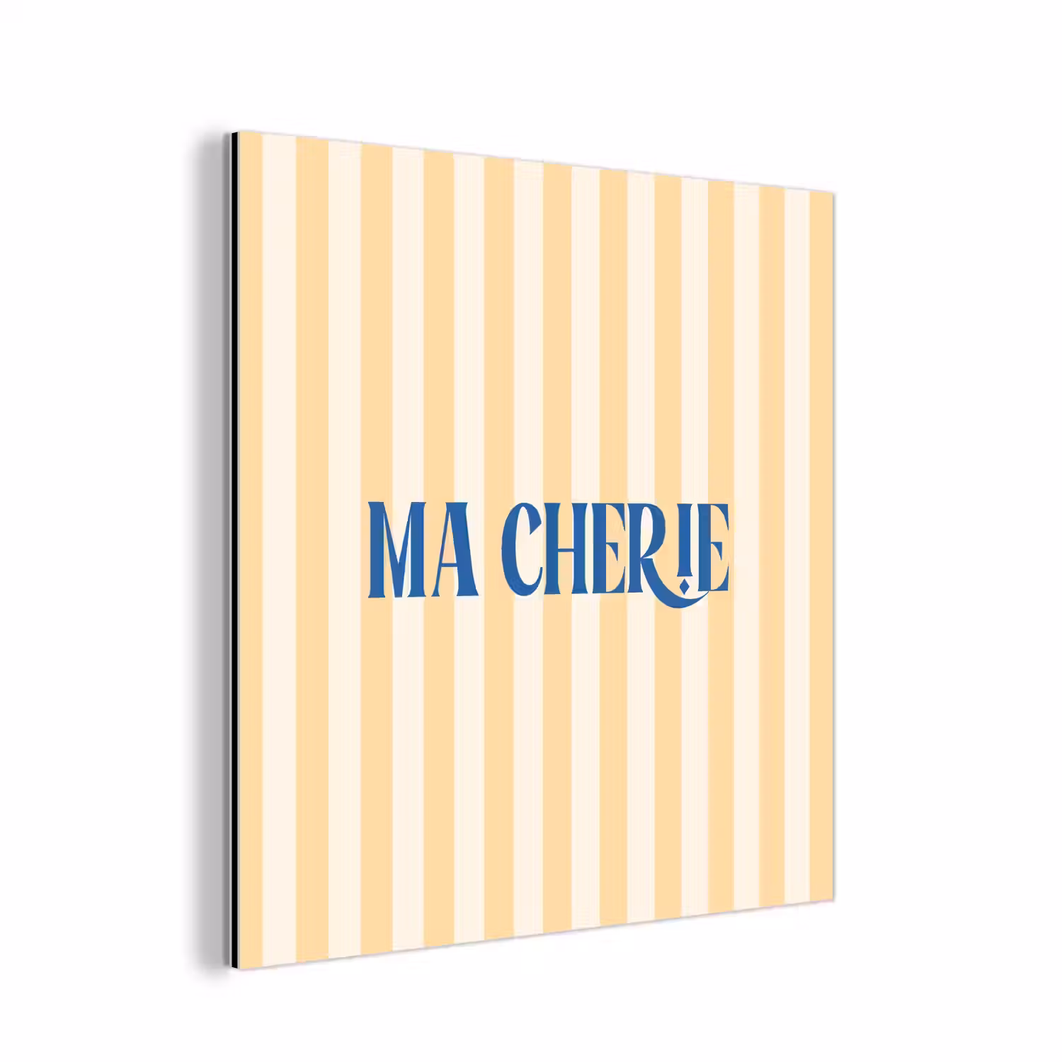 Blauw - Geel - Strepen - Ma Cherie aluminium wit klein -3d
