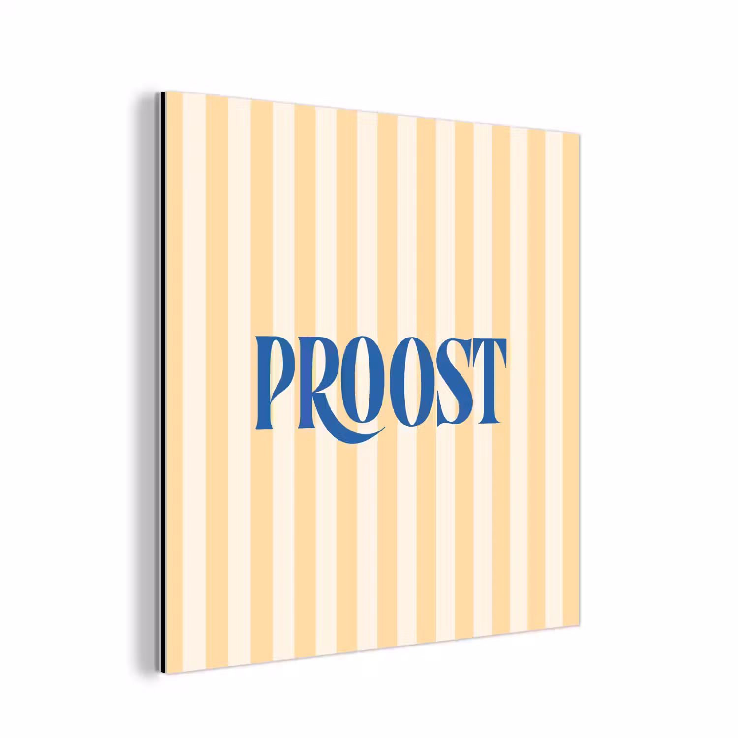 Blauw - Geel - Strepen - Proost aluminium wit klein -3d